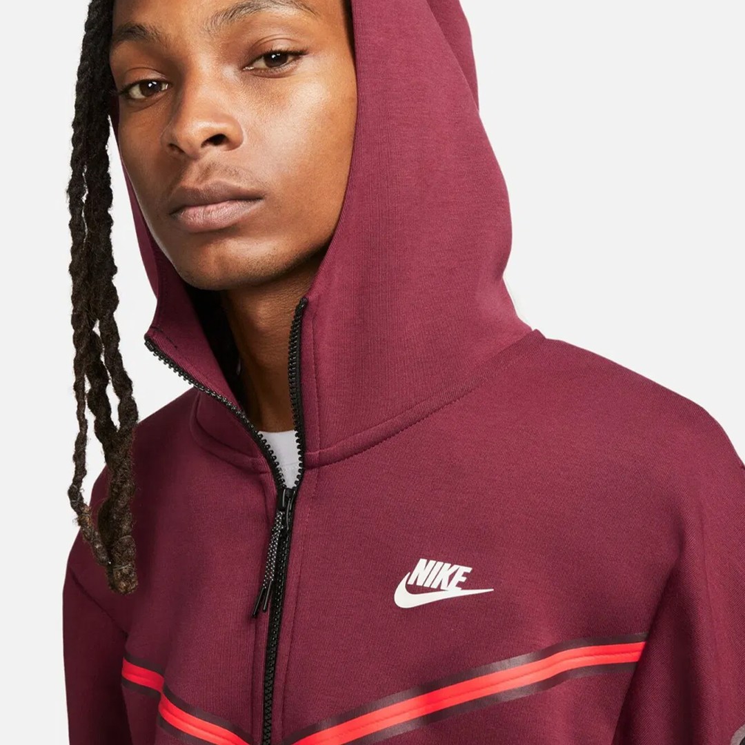 Tech Fleece Full Zip Hoodie - Black/Dark Beetroot/Phantom