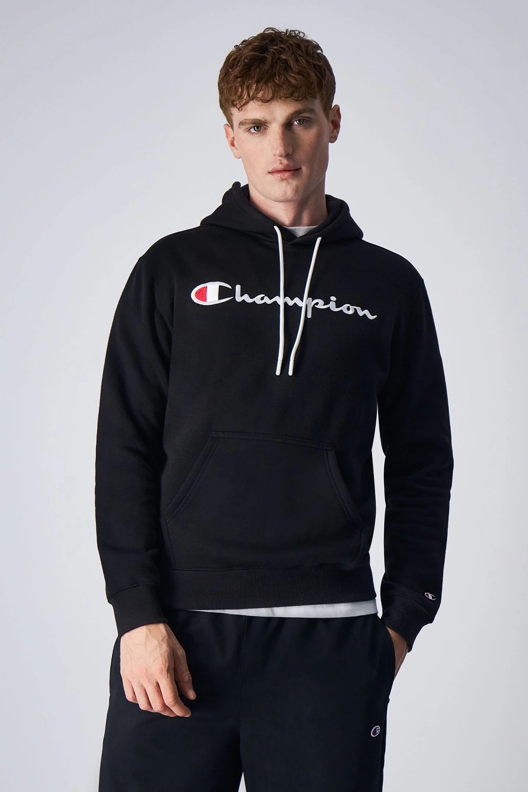 Embroidery Script Logo Fleece Hoodie