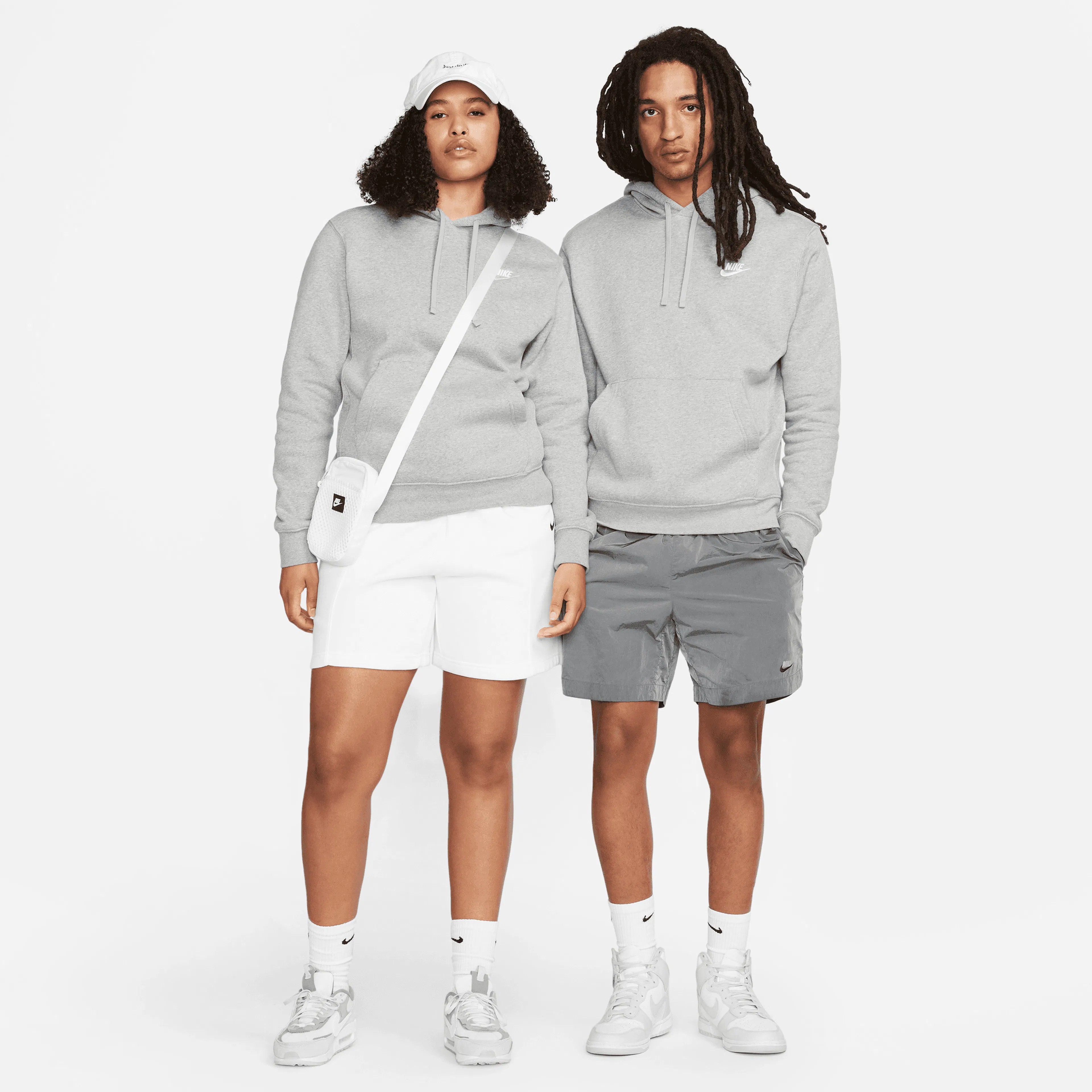Club Fleece Kapüşonlu Sweatshirt - Dark Grey Heather/Silver