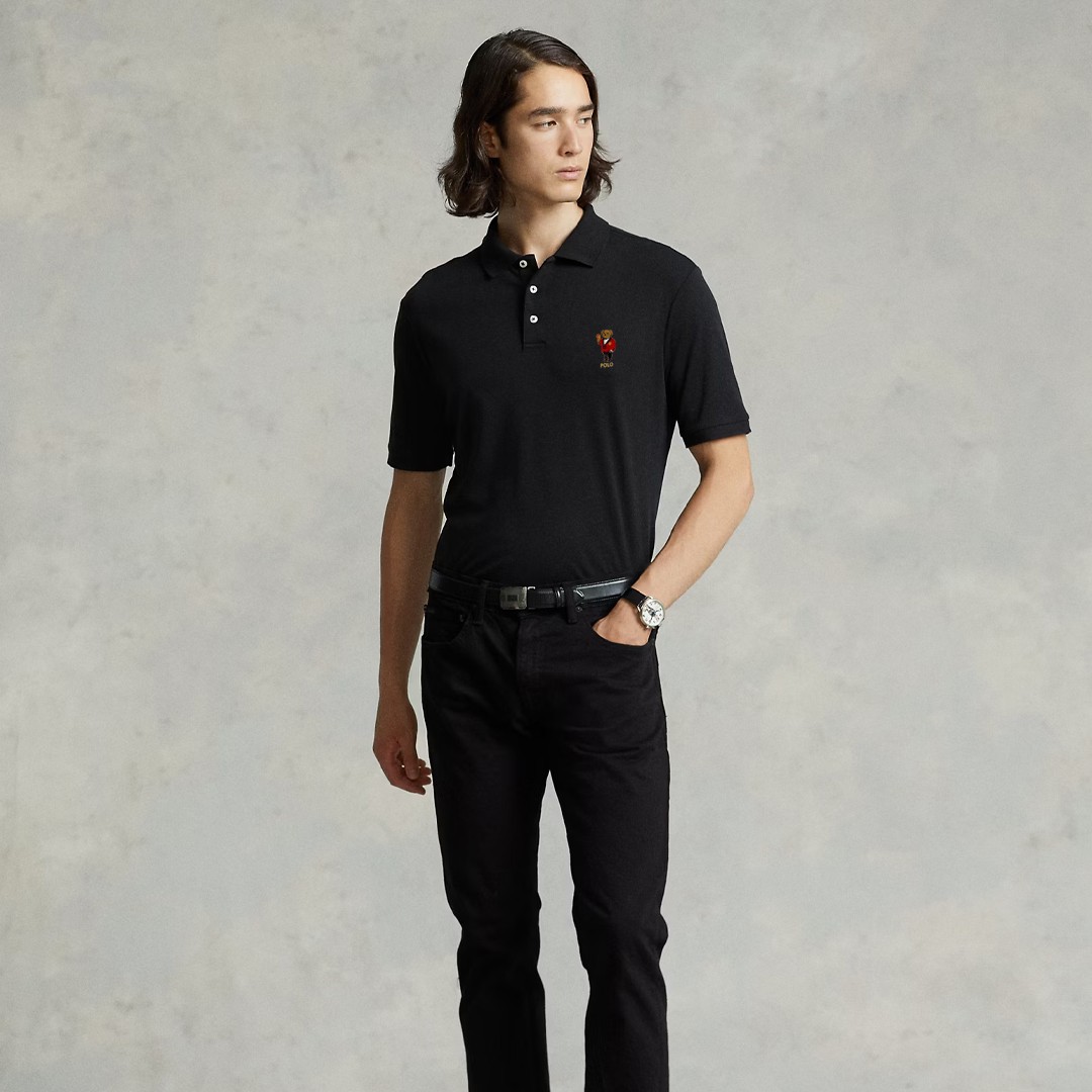 Bear Mesh Polo - Siyah