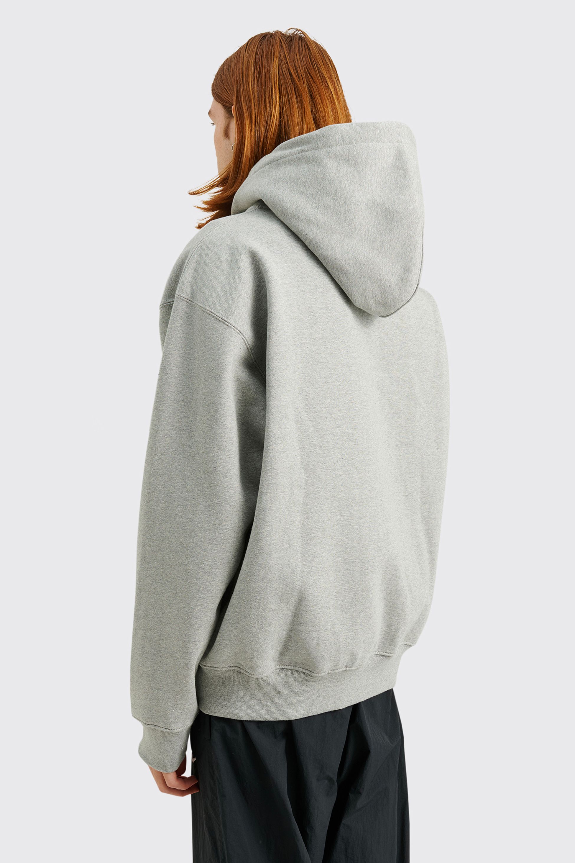 Solo Swoosh Tam Boy Fermuarlı Hoodie - Dark Grey Heather/Silver