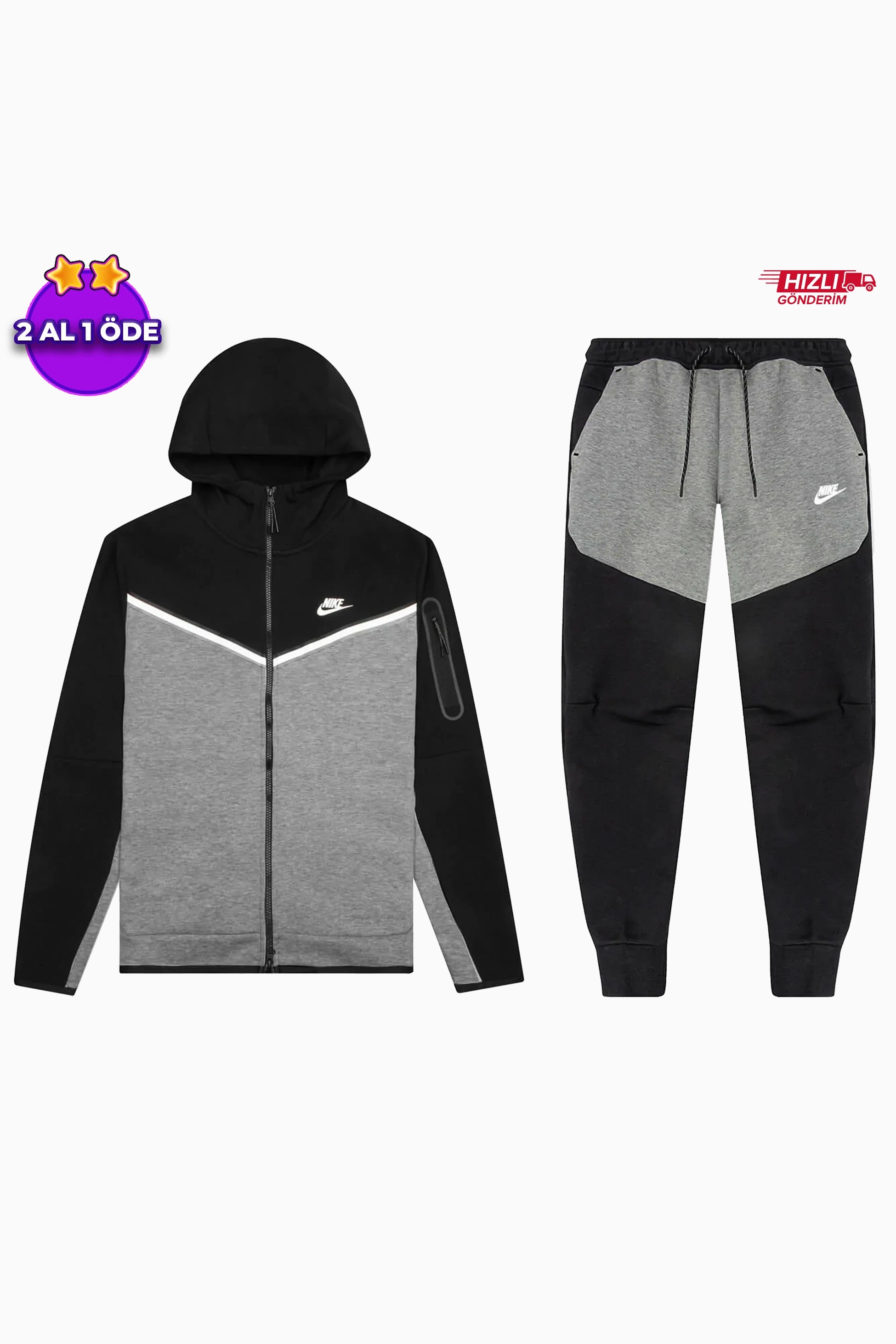 Sportswear Tech Fleece Full Zip Hoodie & Joggers Set - Panda