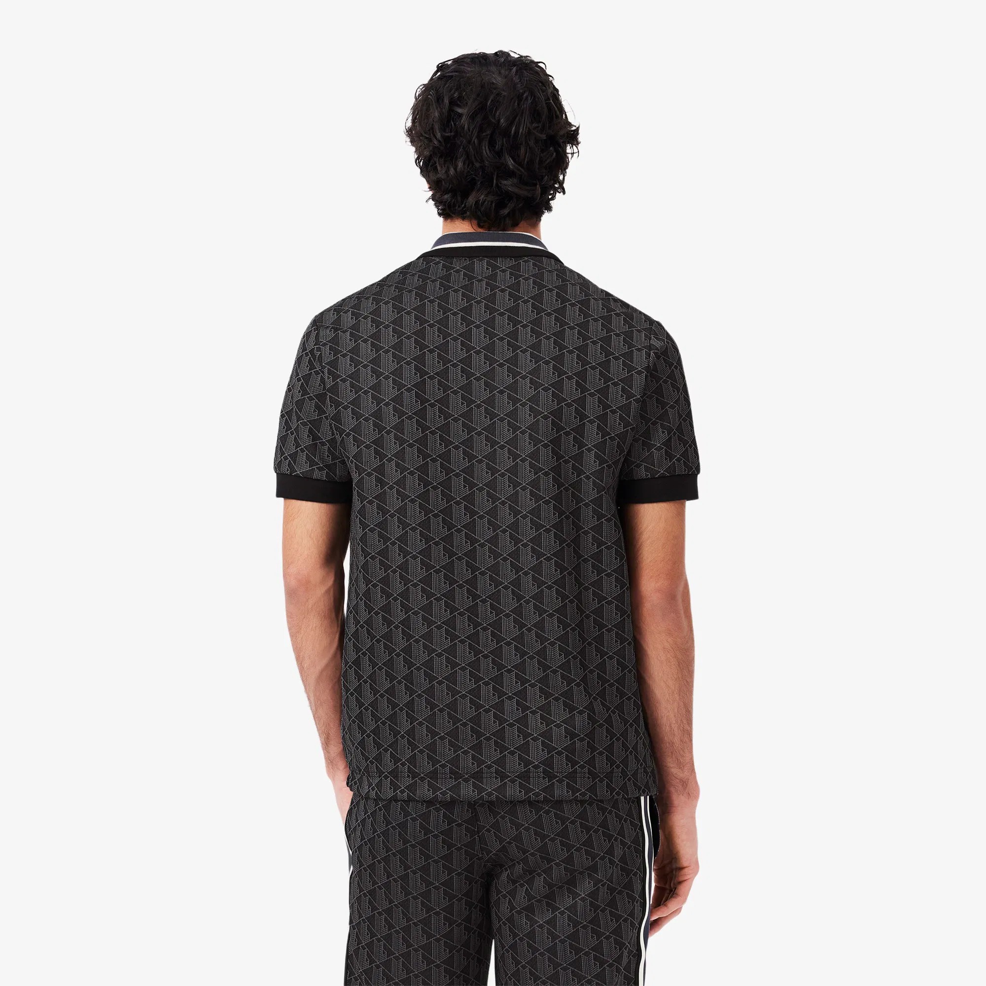 Classic Fit Monogram Polo - Siyah