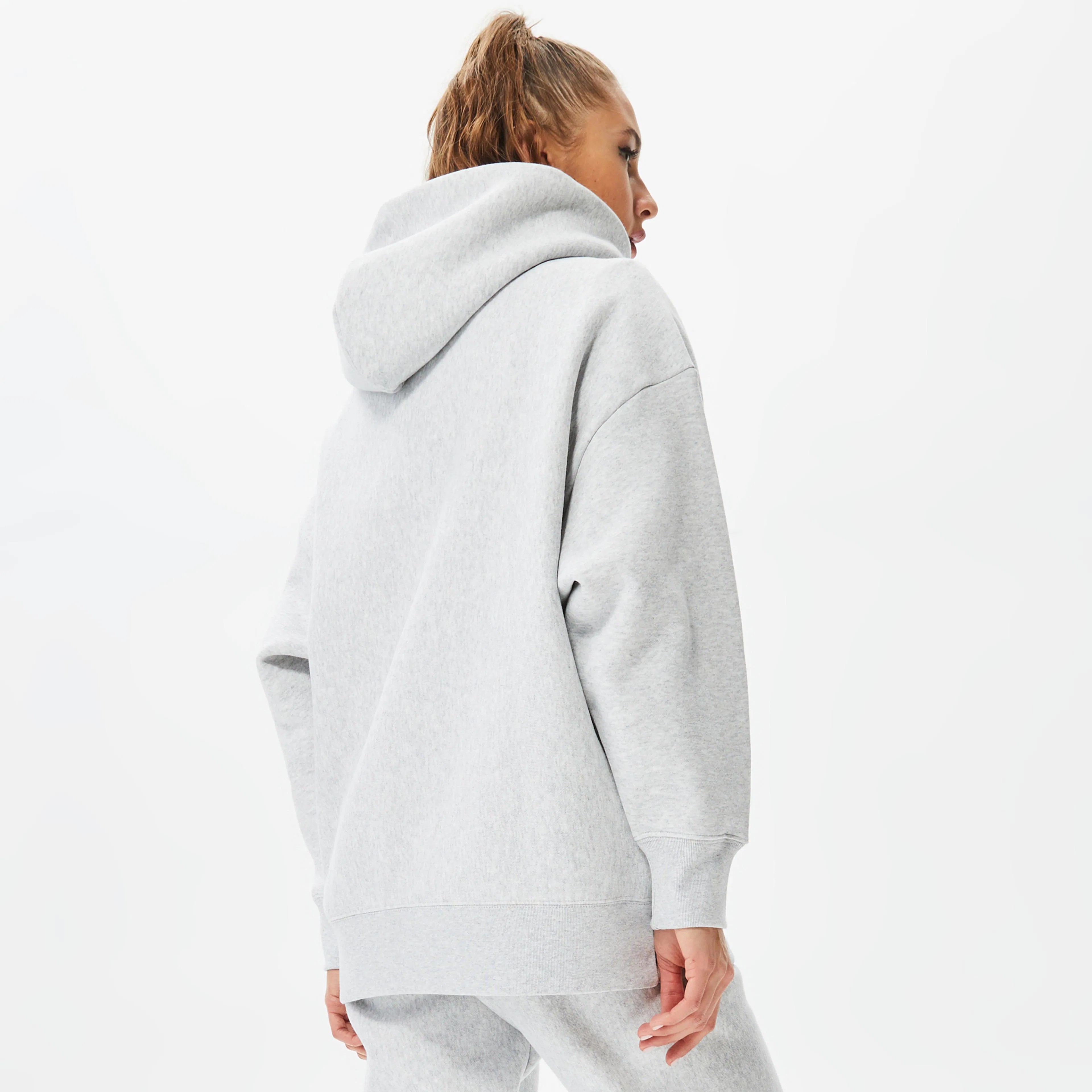 Reverse Weave Kadın Hoodie C Logo - Gri
