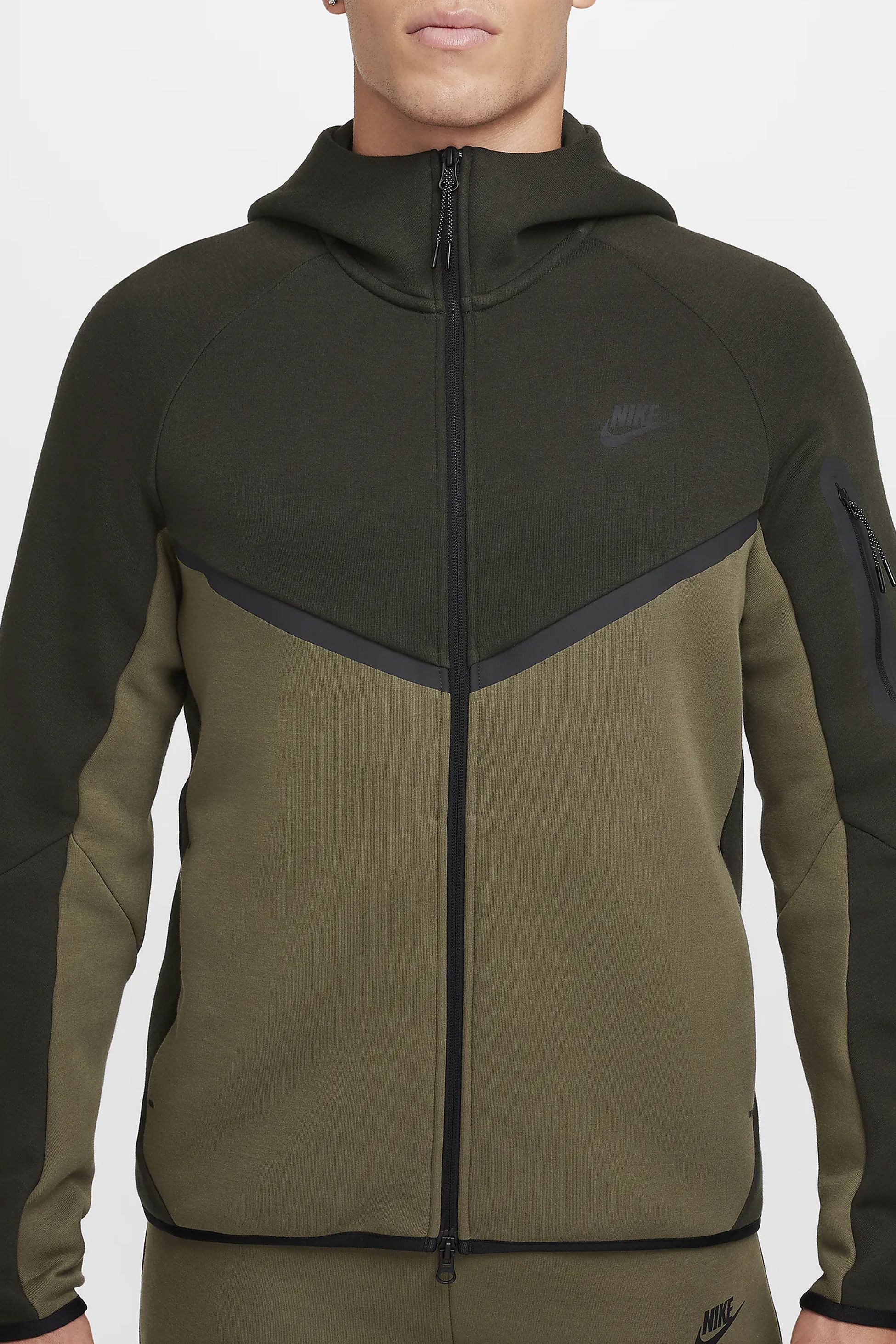 Tech Full-Zip Windrunner Hoodie - Sequoia/Medium Olive/Black