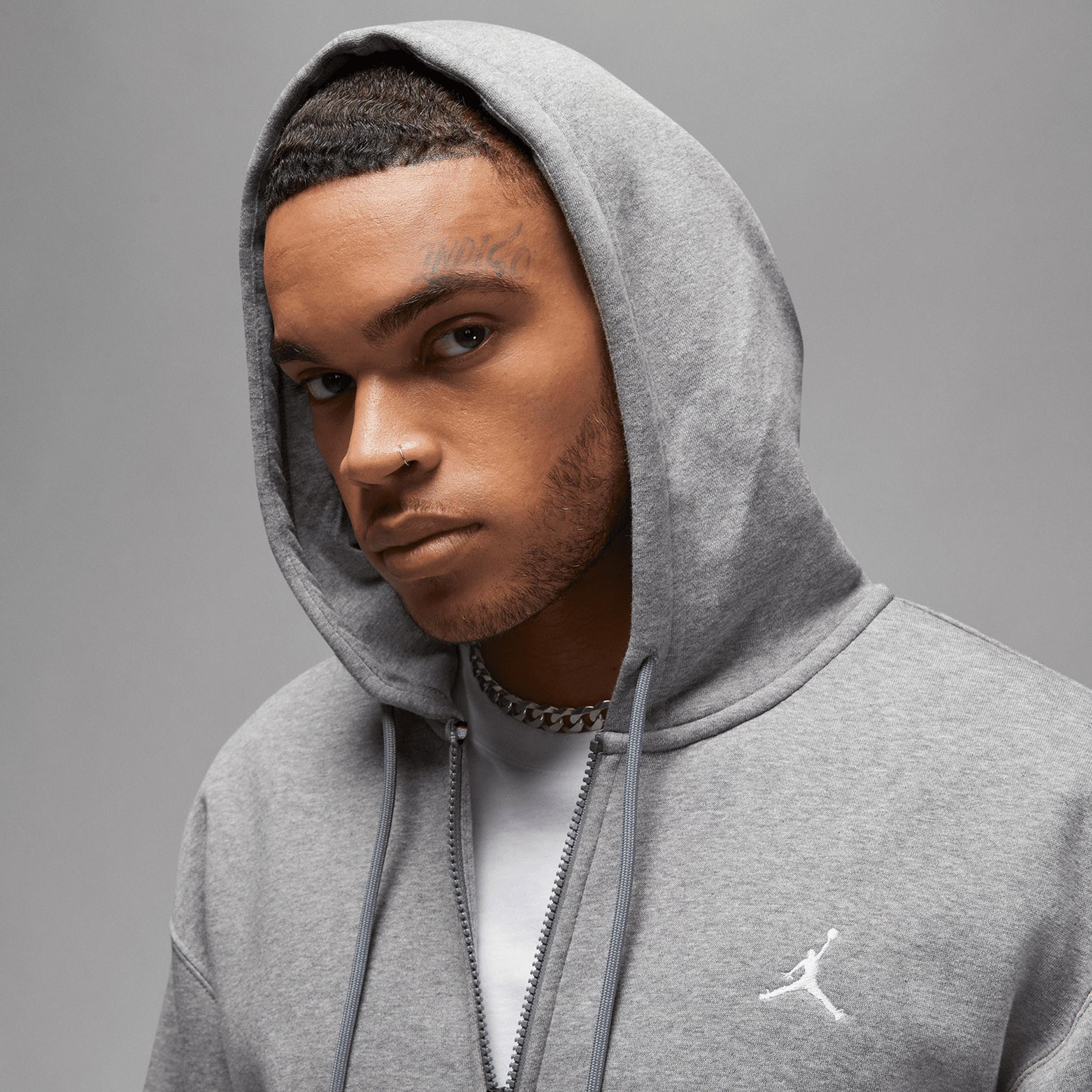 Essentials Tam Boy Fermuarlı Fleece Takım - Dark Grey Heather/Silver