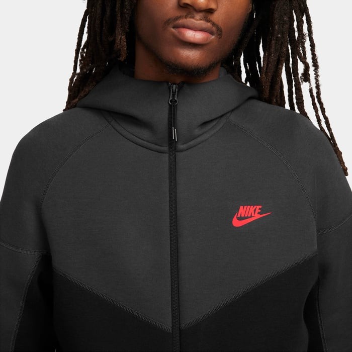 Sportswear Tech Fleece Windrunner Eşofman Üstü - Siyah/Dark Smoke Grey/Light Crimson