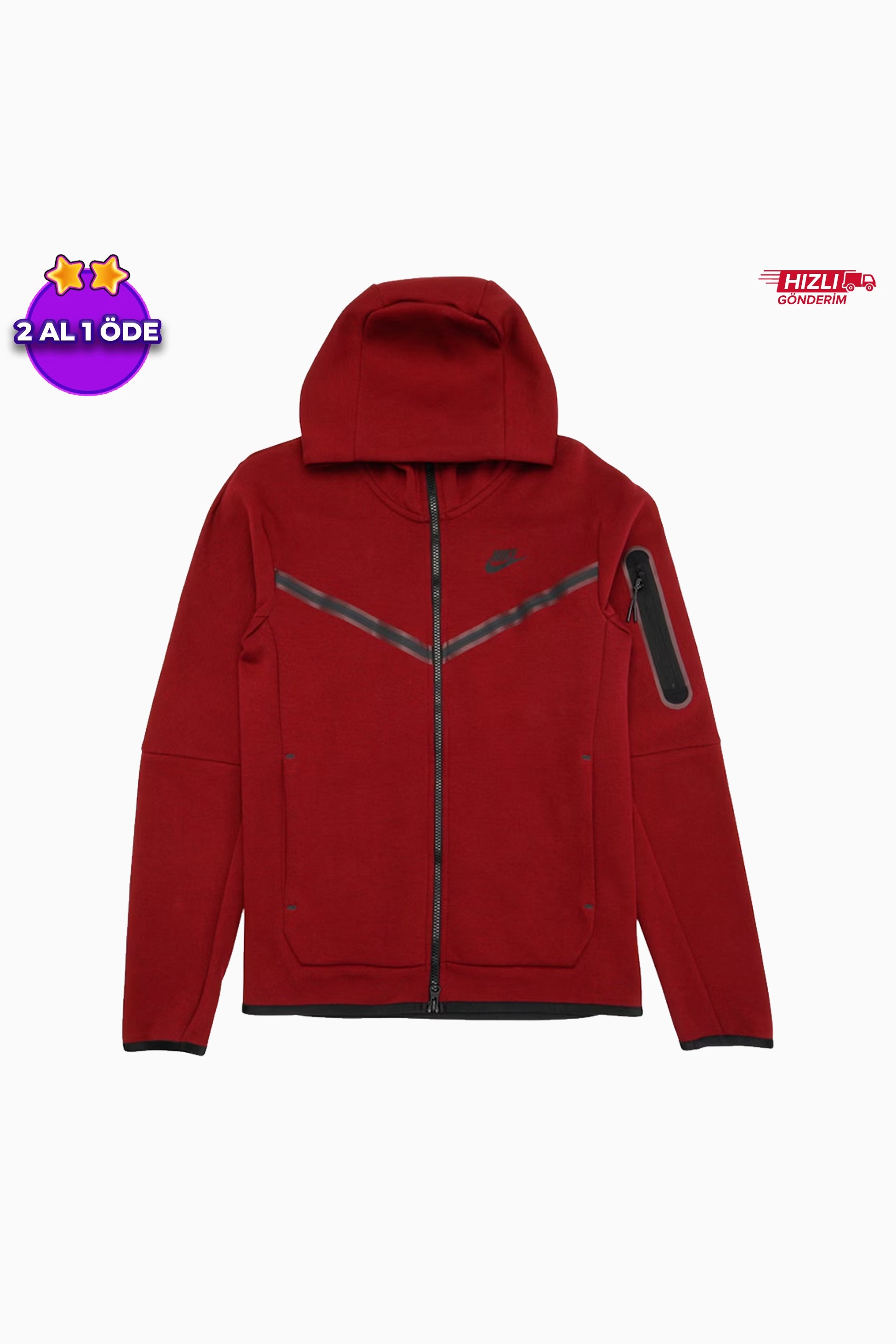 Tech Fleece Full-Zip Hoodie - Bordo