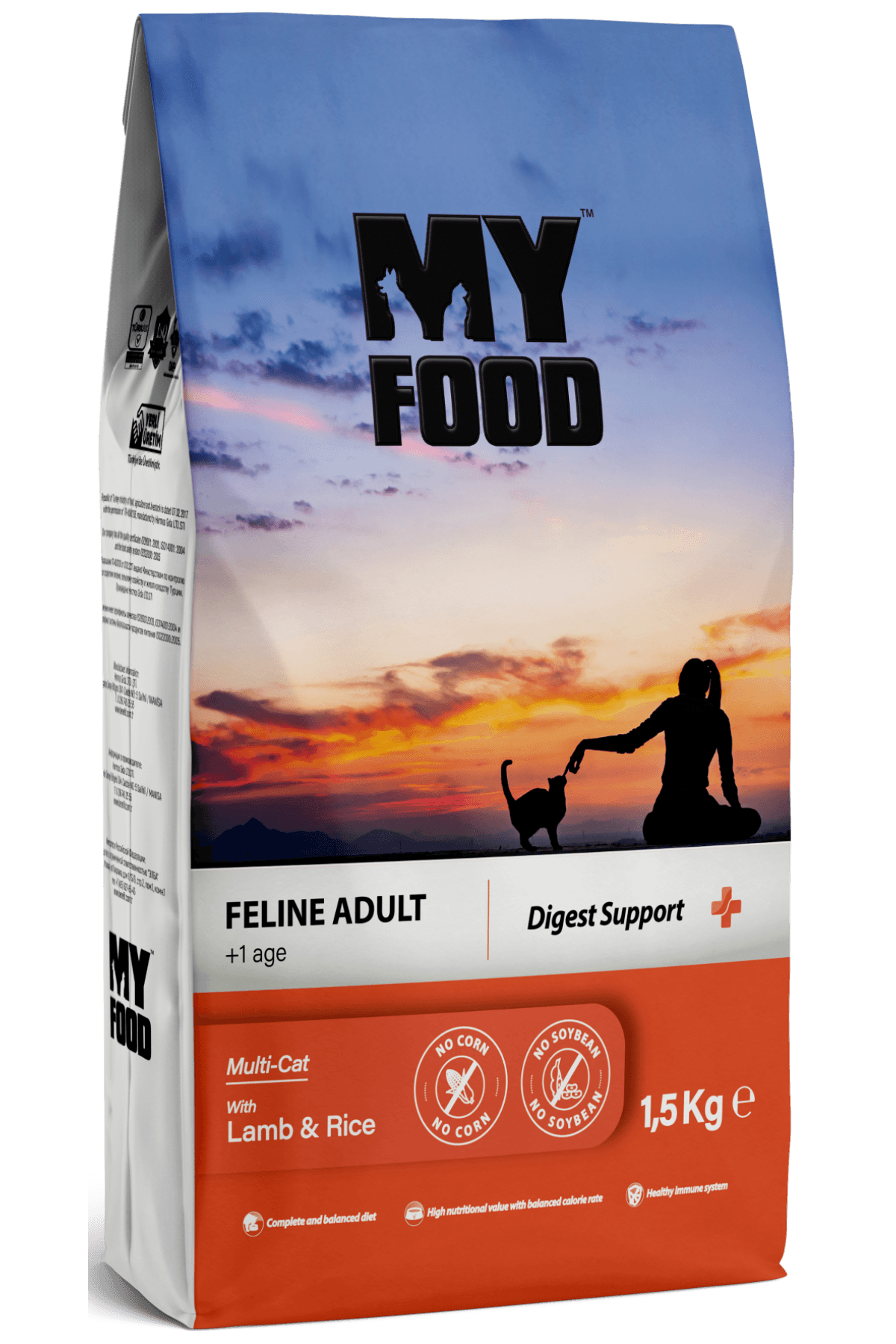 MyFood Yetişkin Kedi Maması Kuzulu & Pirinçli 1.5 KG
