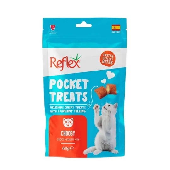 Reflex Pocket Treats Tavuklu Seçici Kediler İçin Kedi Ödül Maması 