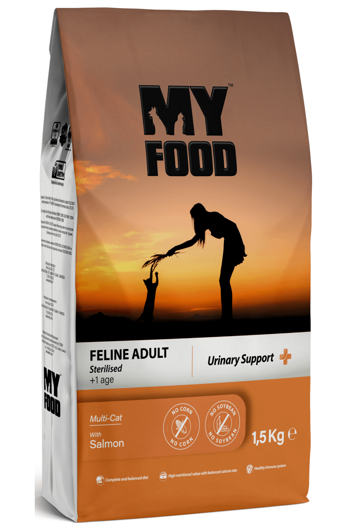 MyFood Kısırlaştırılmış Yetişkin Kedi Maması Somonlulu 1,5 KG