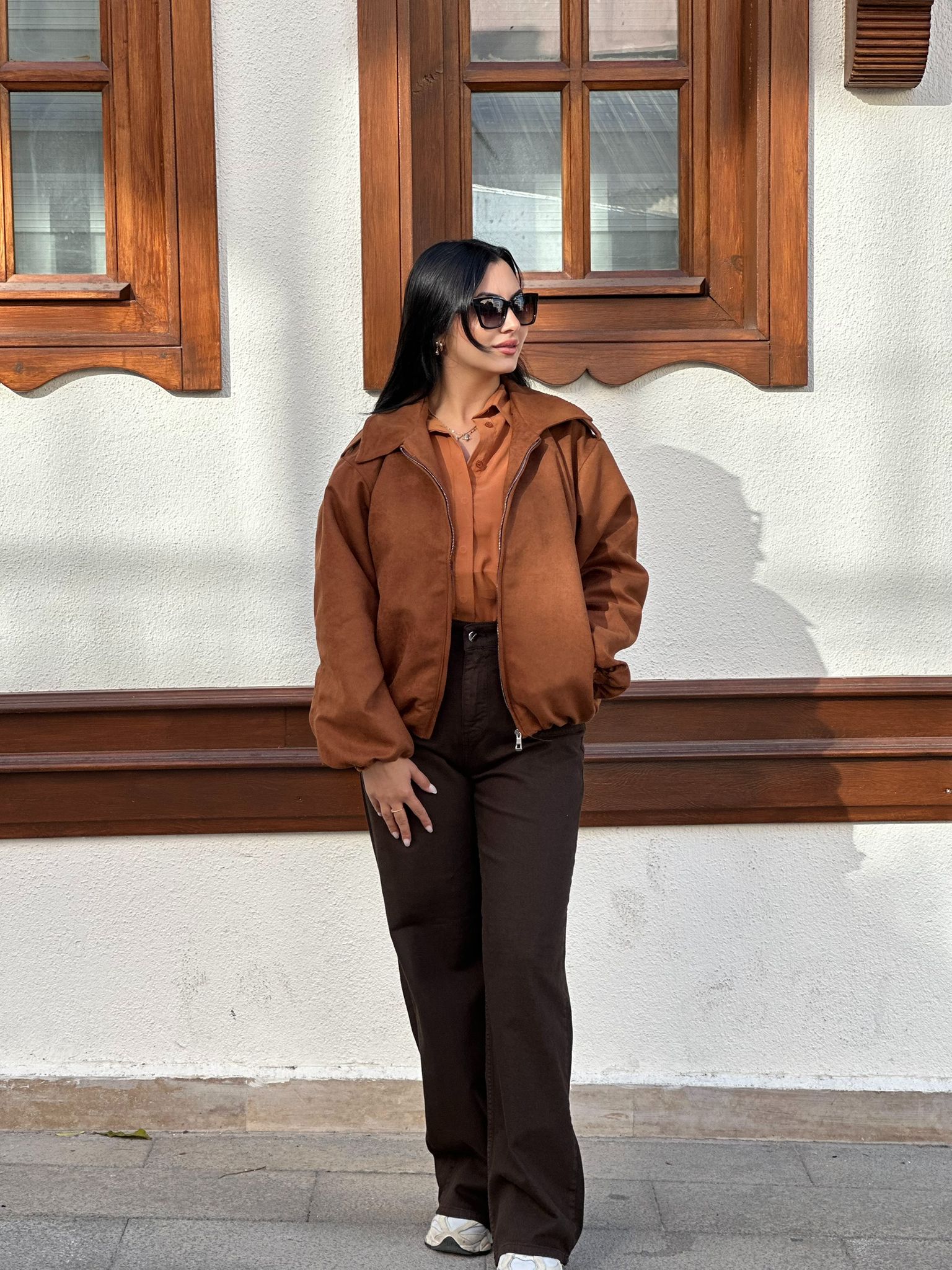 Kahverengi Oversize Yumuşak Dokulu Kadın Ceket | İlay’m Store