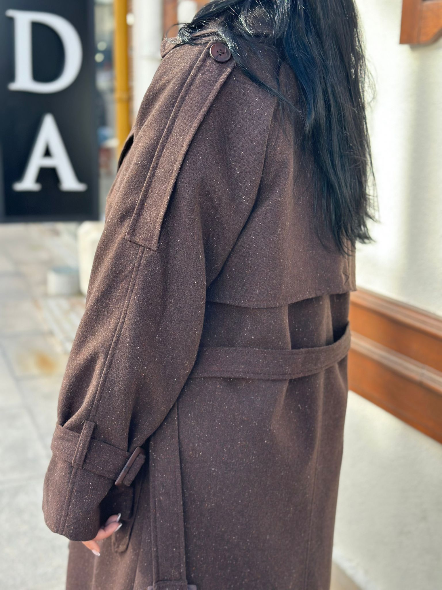 Kahverengi Kuşaklı Oversize Kadın Trençkot | Yeni Sezon | İlay’m Store