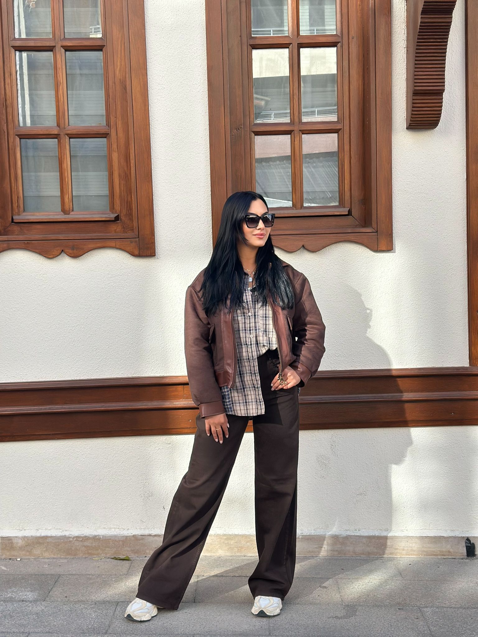 Geniş Paça Kahverengi Pantolon