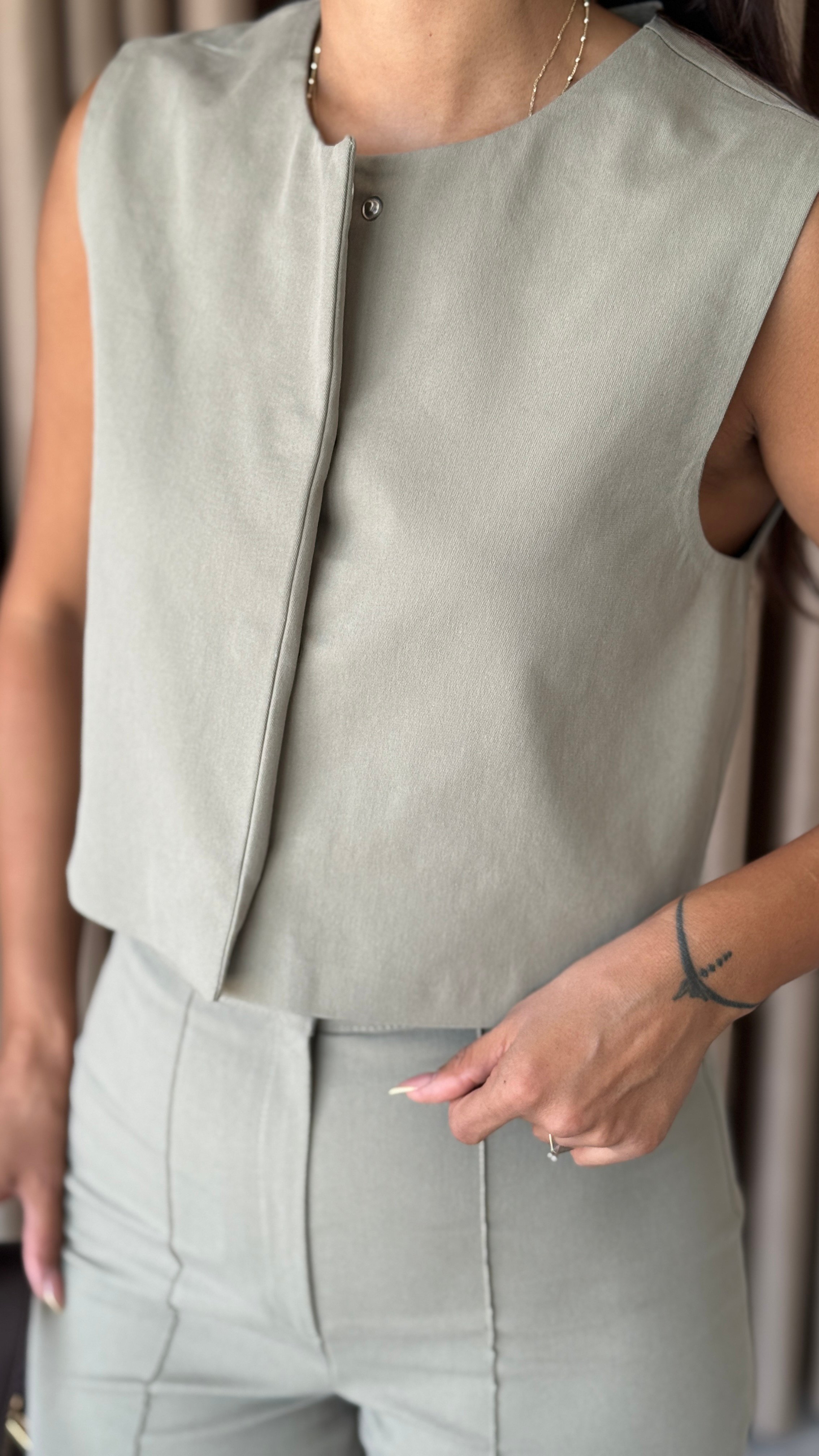 Çıtçıtlı Gabardin Takım