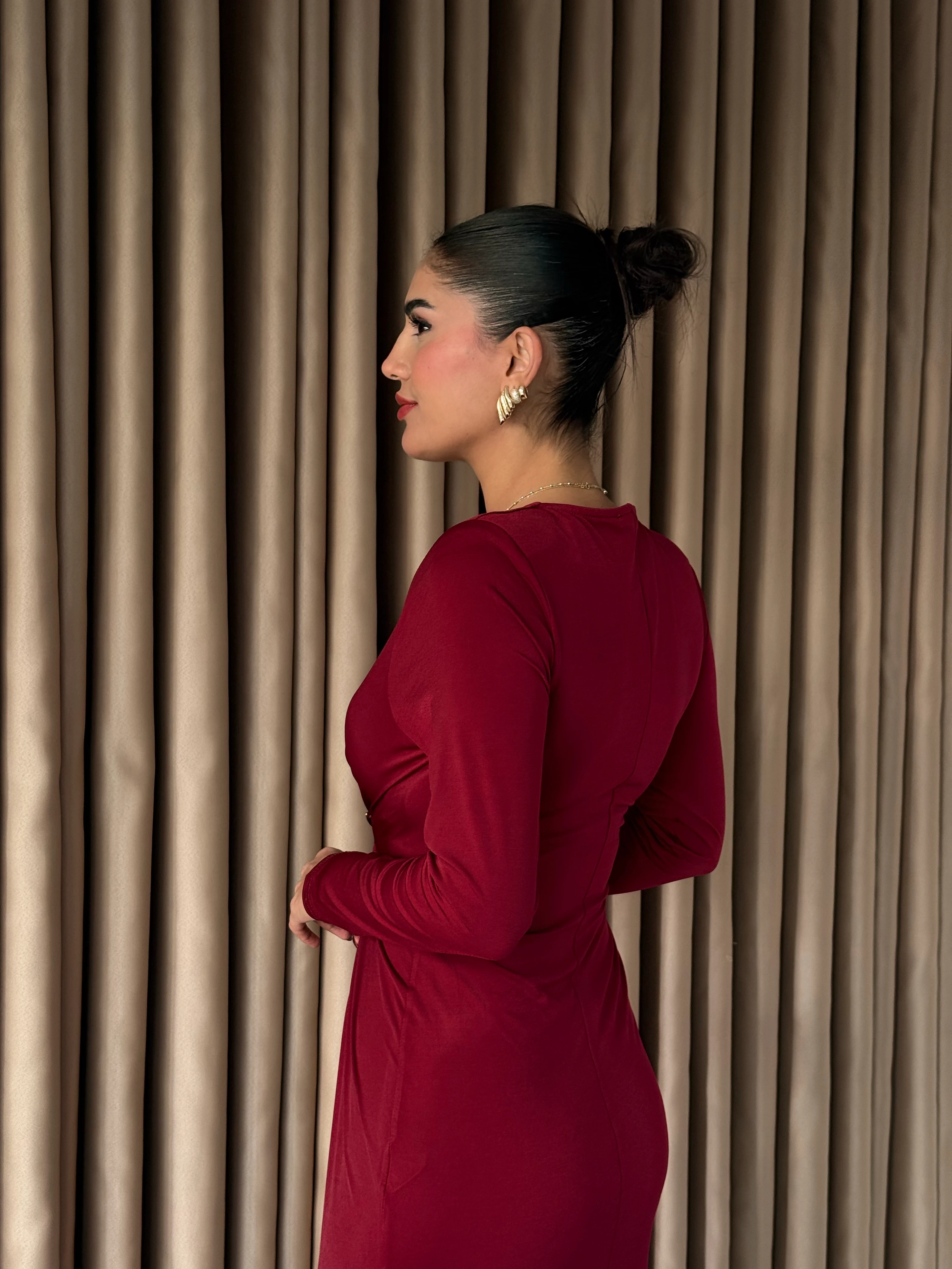 Vatkalı Füze Tokalı Elbise