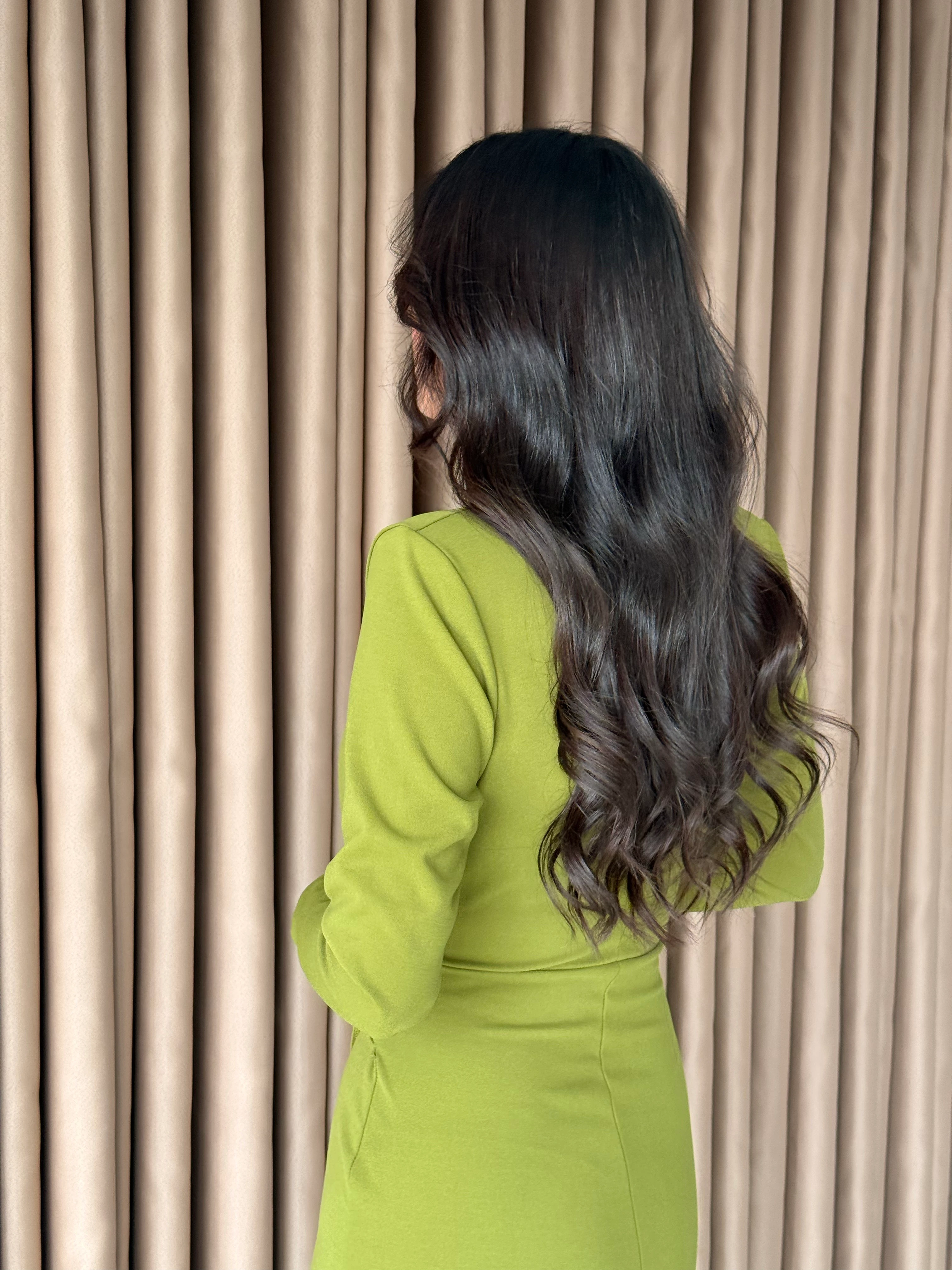 Örme Krep Yandan Tokalı Elbise