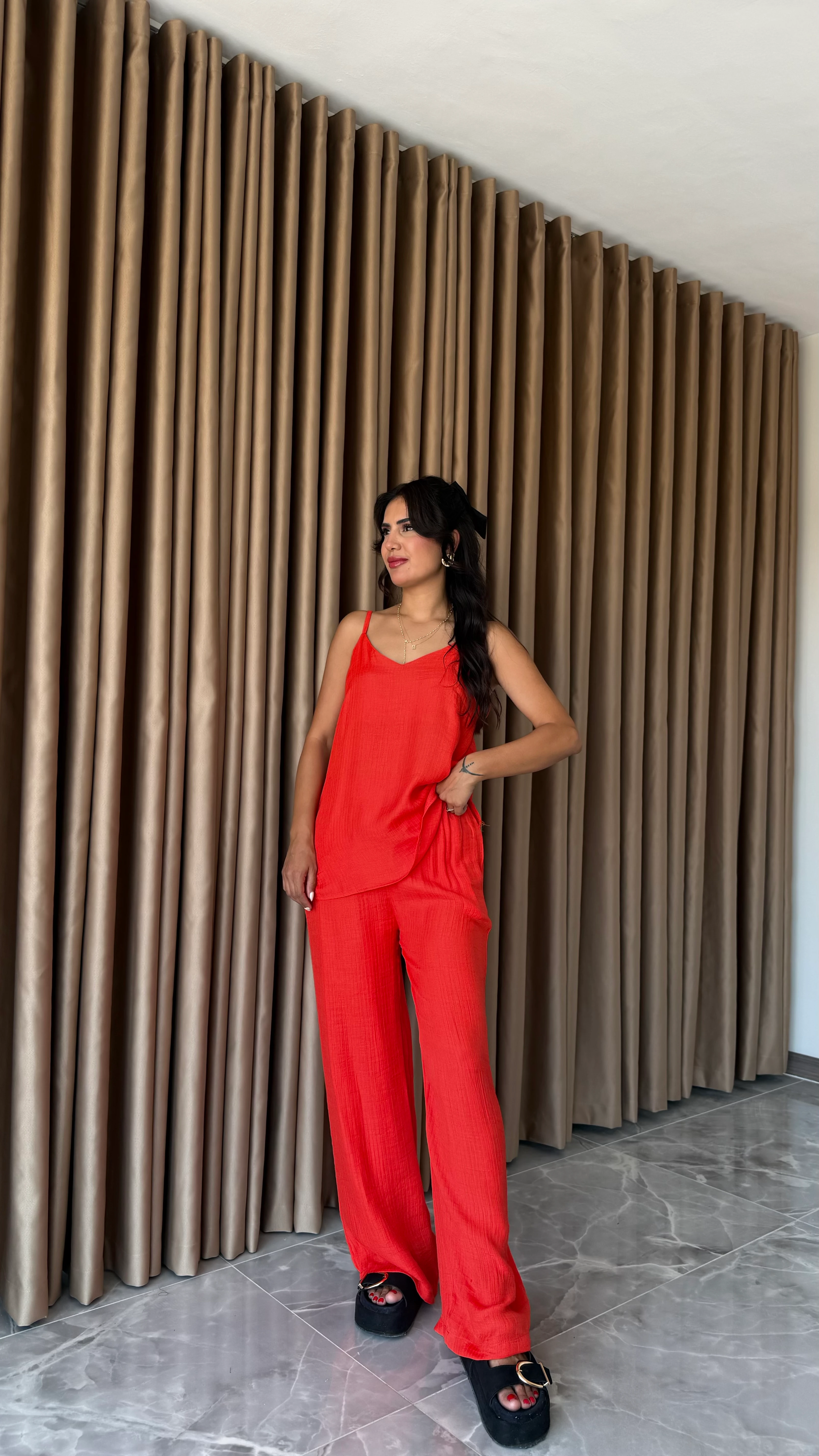 Dokuma Kumaş İp Askılı Takım