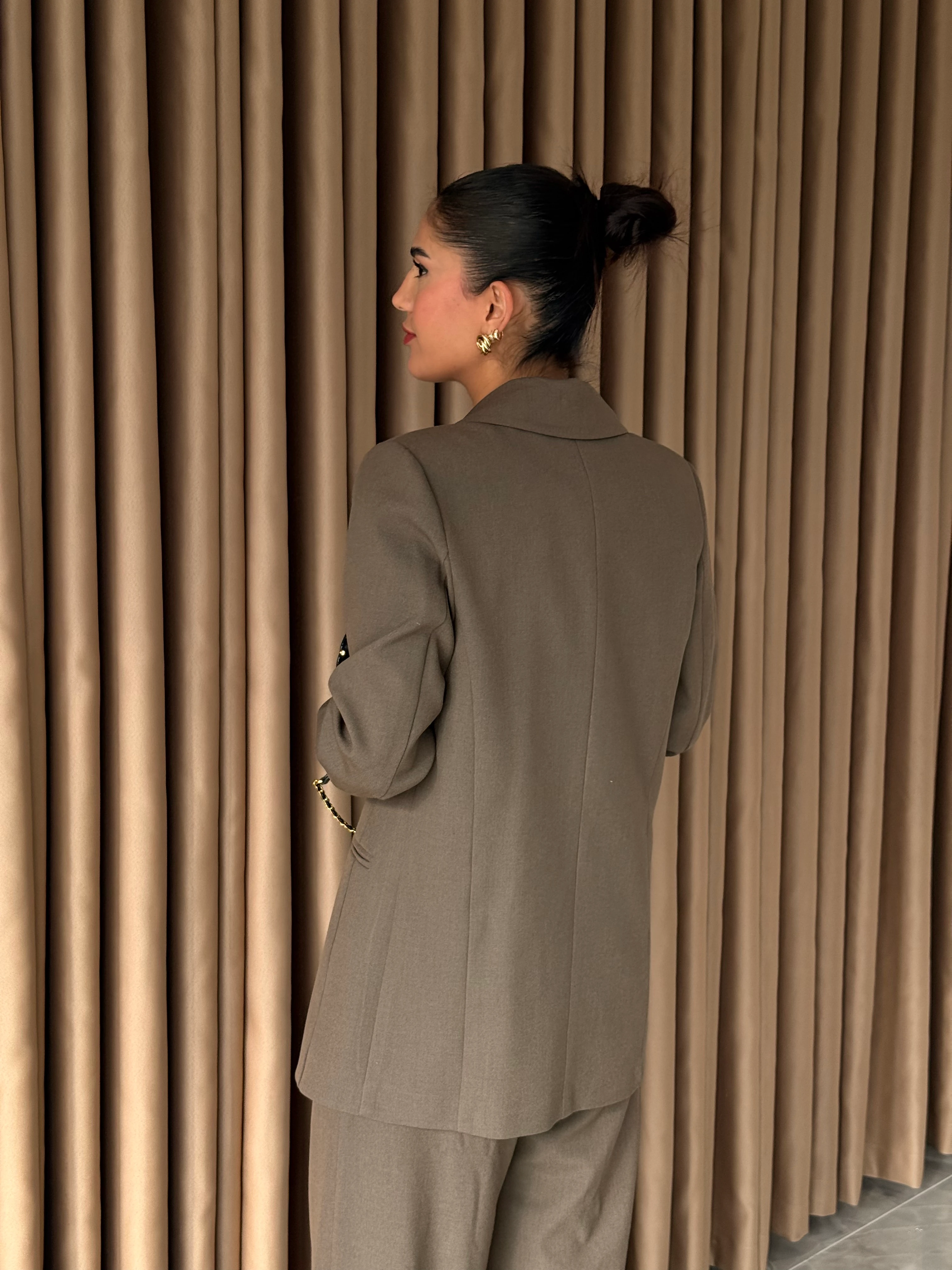 Klasik Düğmeli Blazer Ceket Pantolon Takım