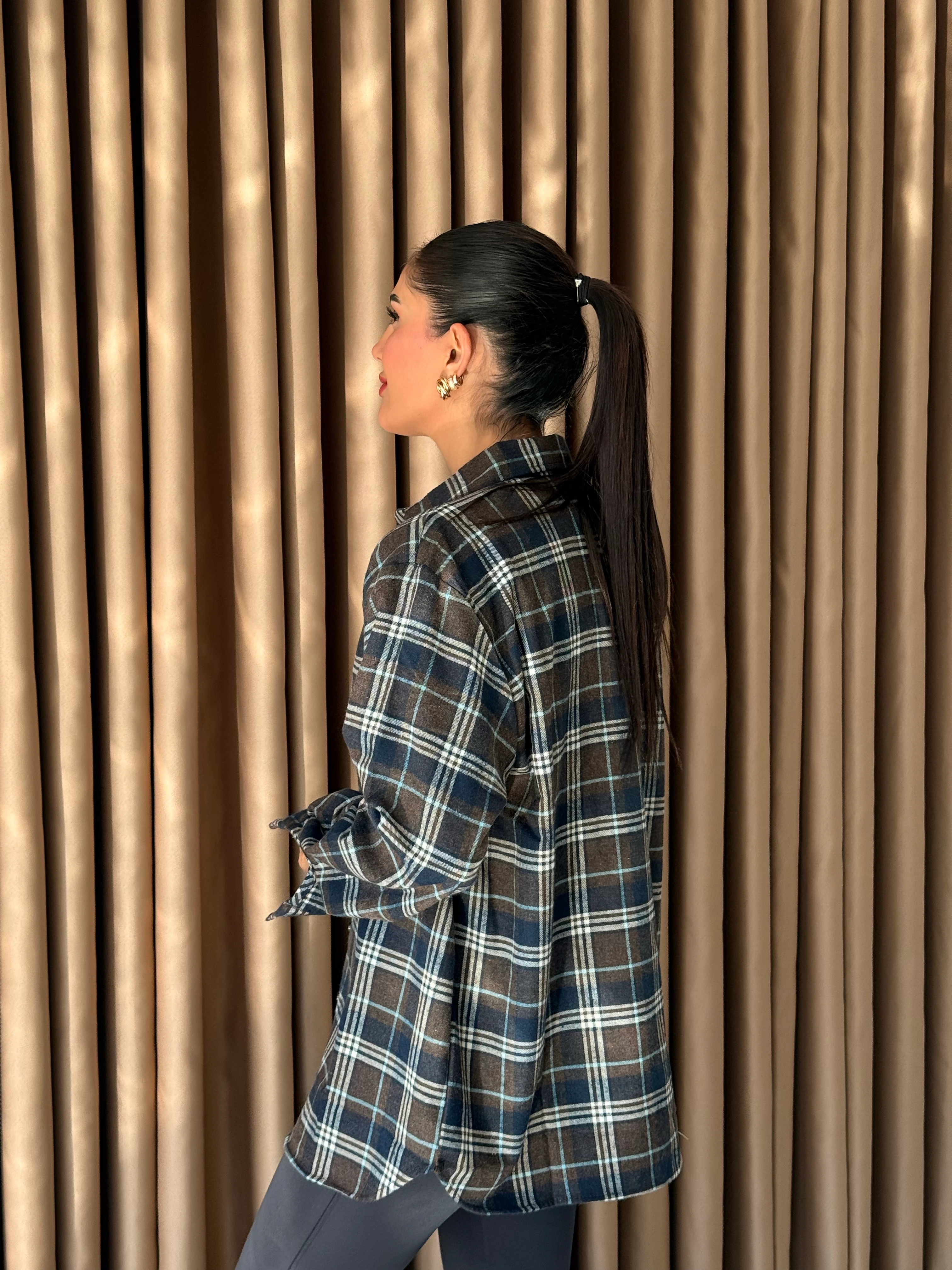 Lacivert Ekose Gömlek