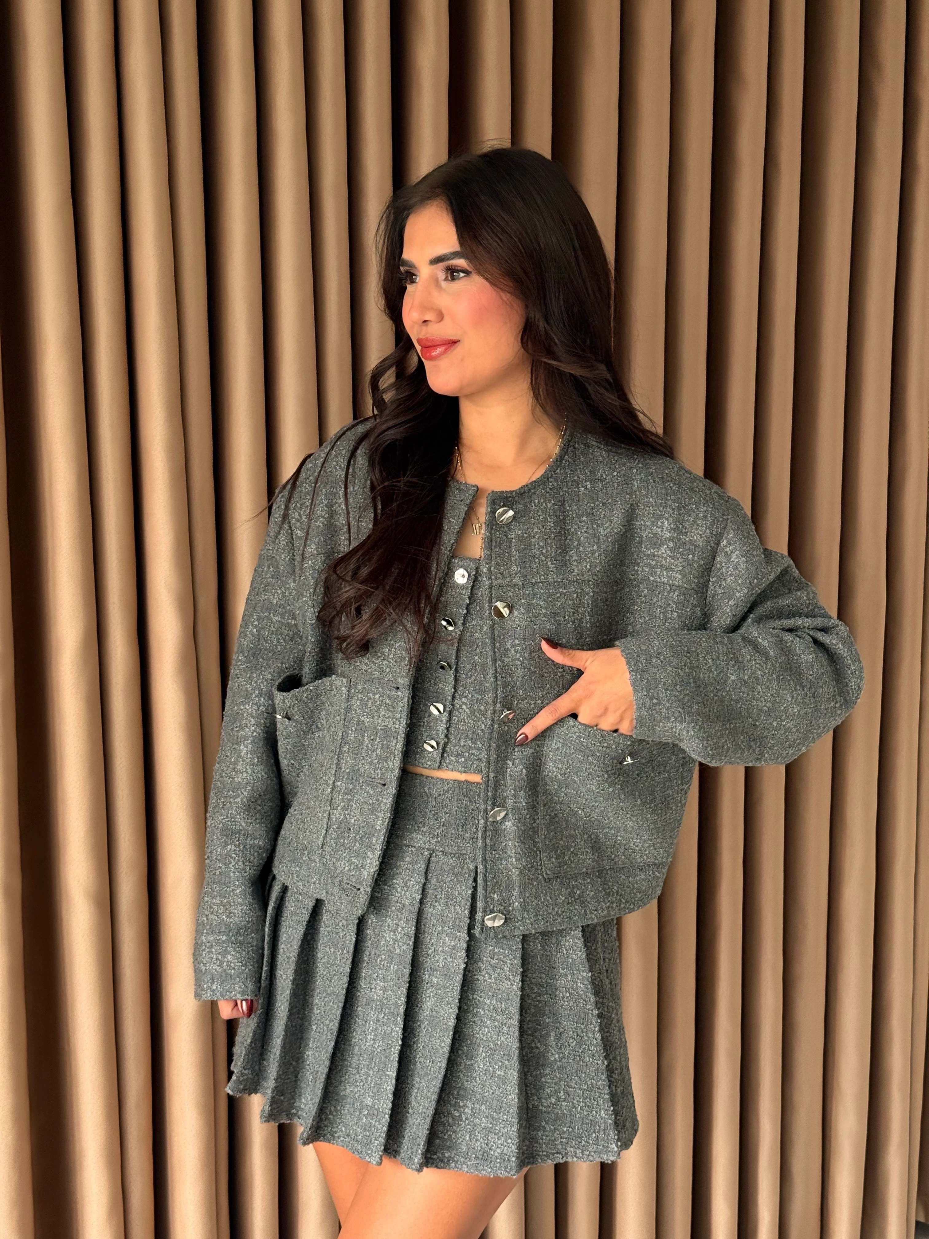Antrasit Tüvit Ceket