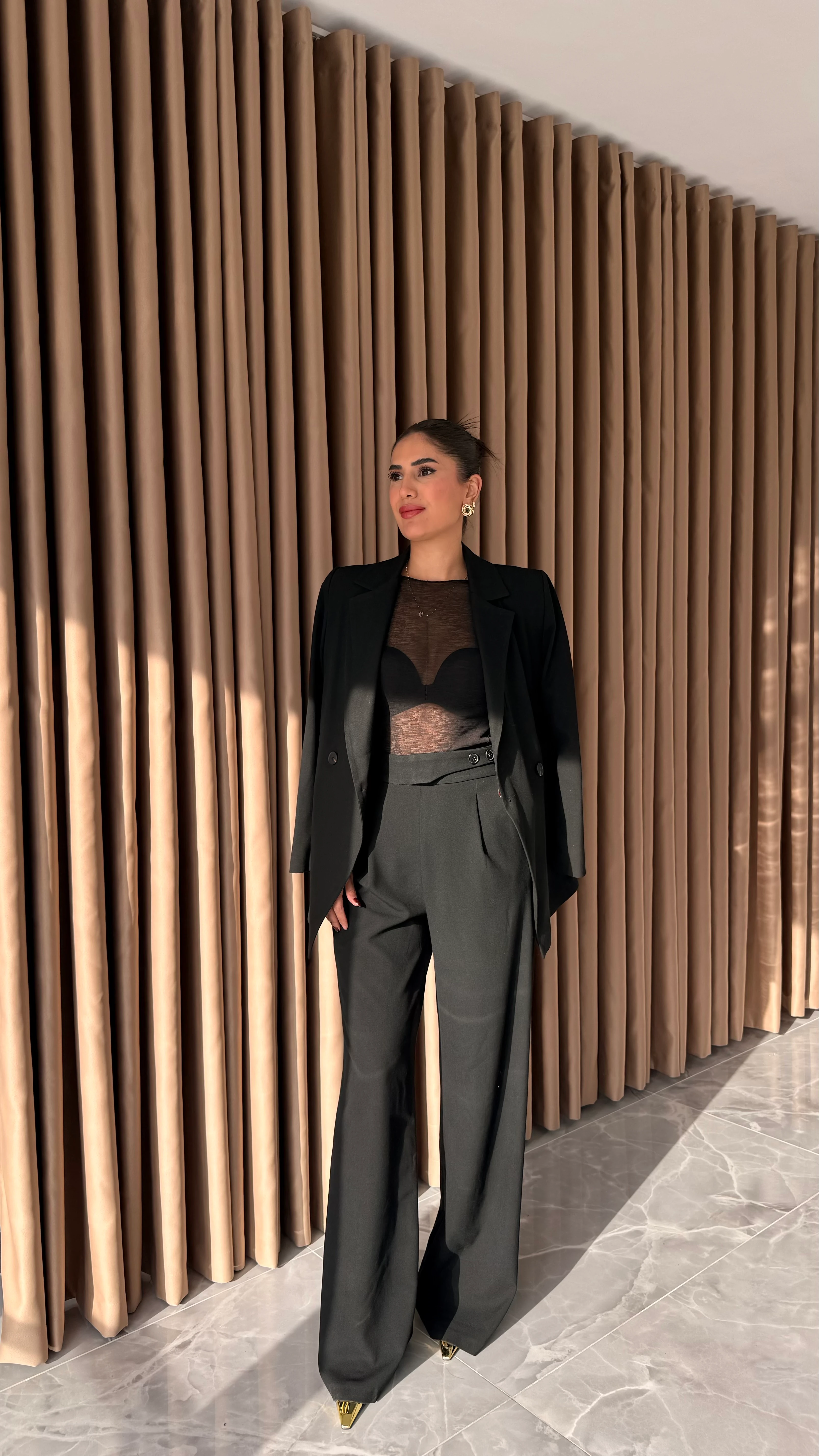 Klasik Düğmeli Blazer Ceket Pantolon Takım