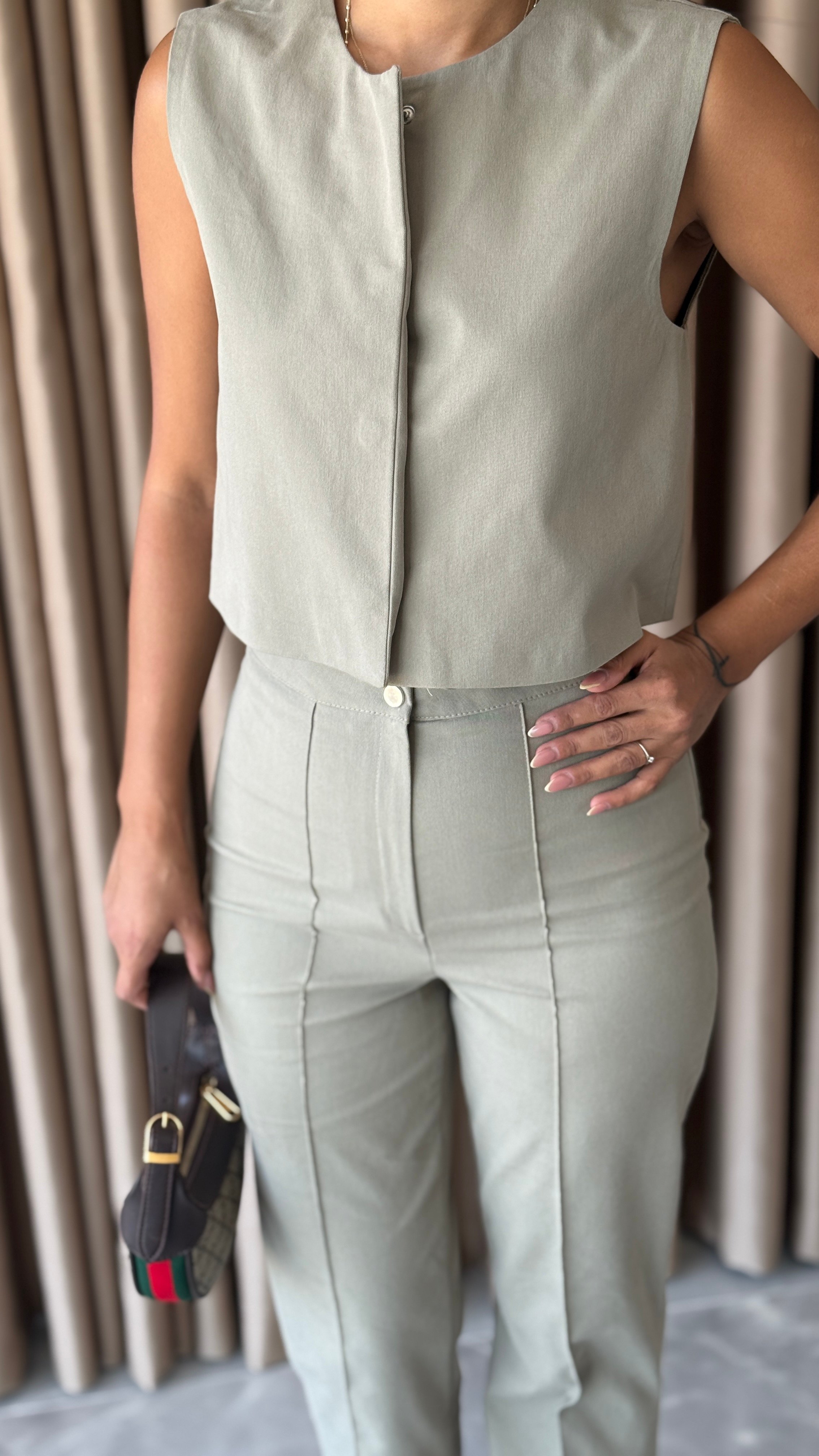 Çıtçıtlı Gabardin Takım