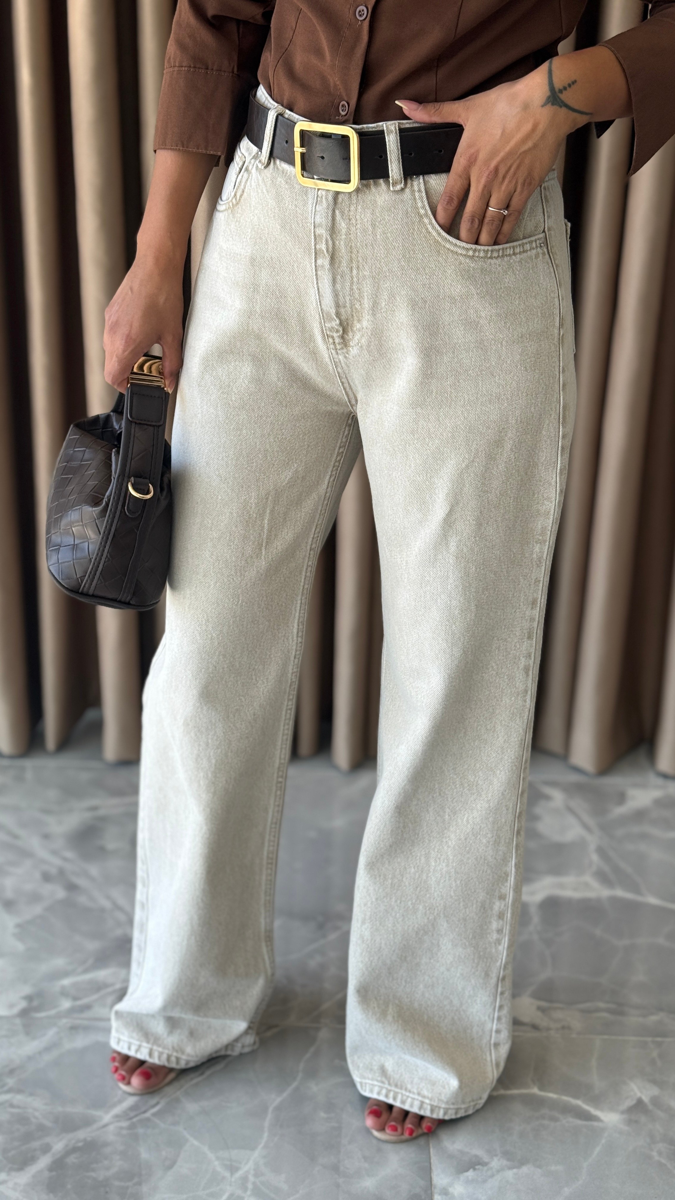 Yıkamalı Krem Jean
