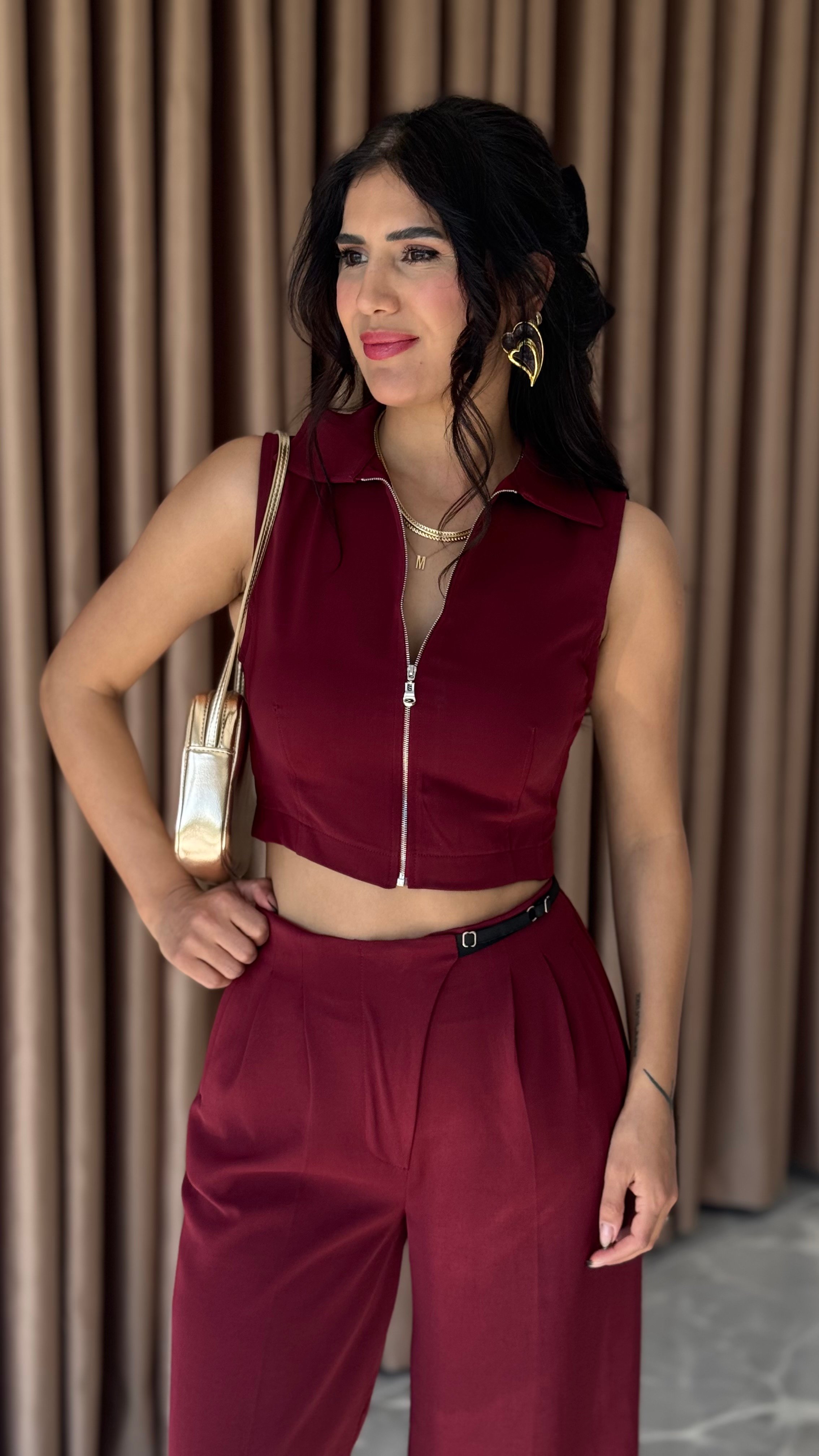 BORDO FERMUAR YELEKLİ TAKIM