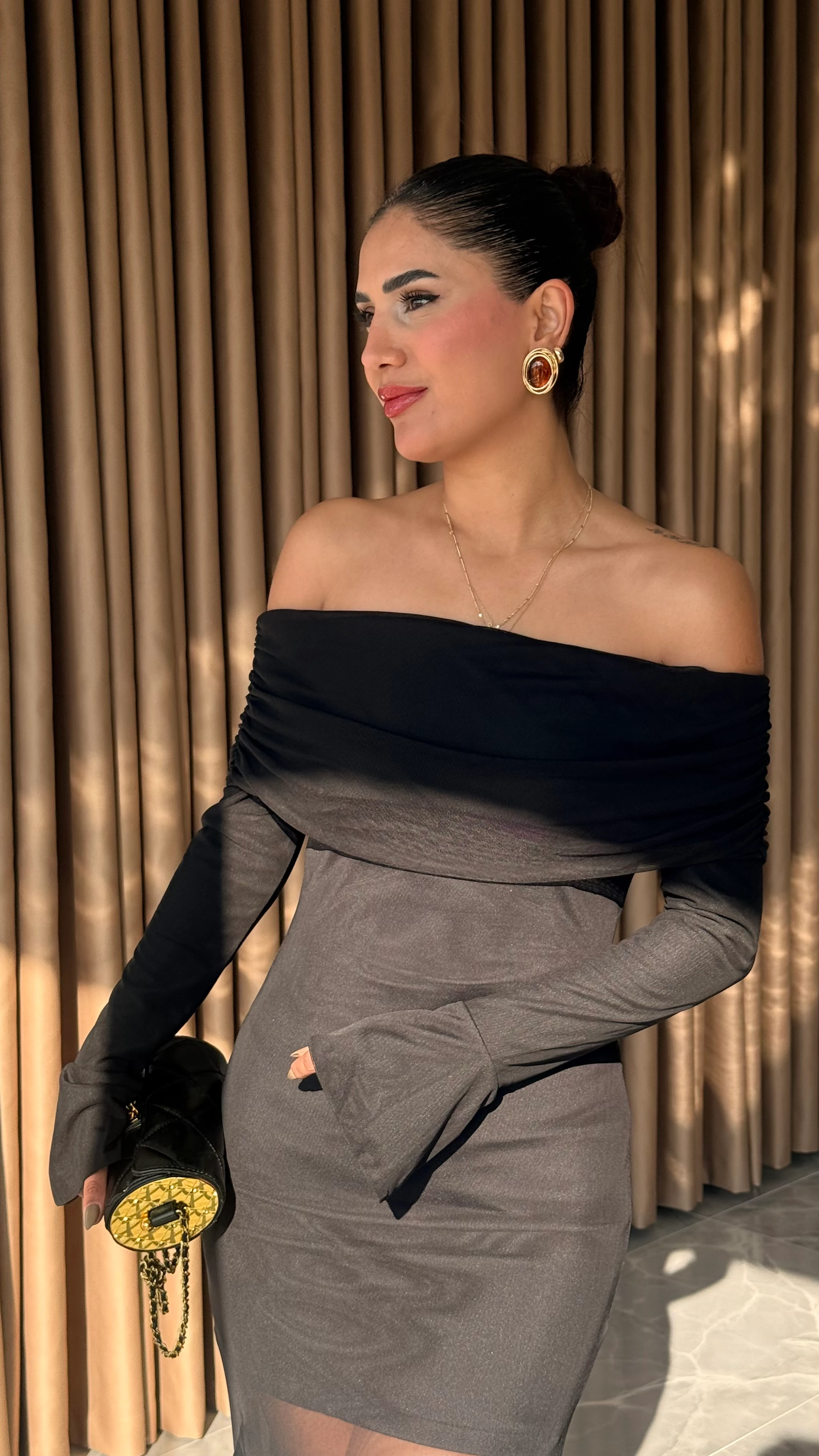 Madonna Yaka Eteği Tül Elbise