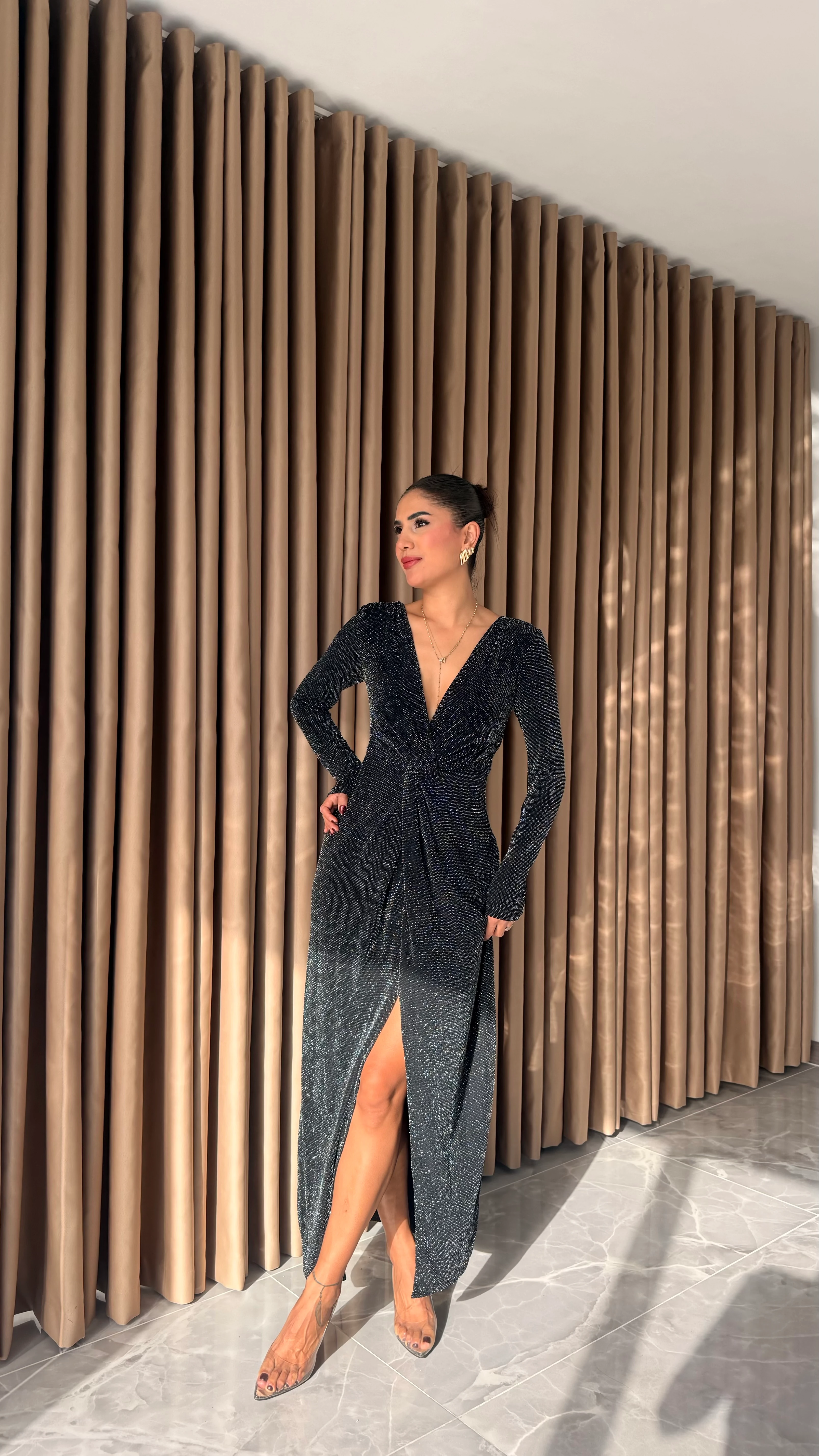 Simli Önü Düğüm Elbise