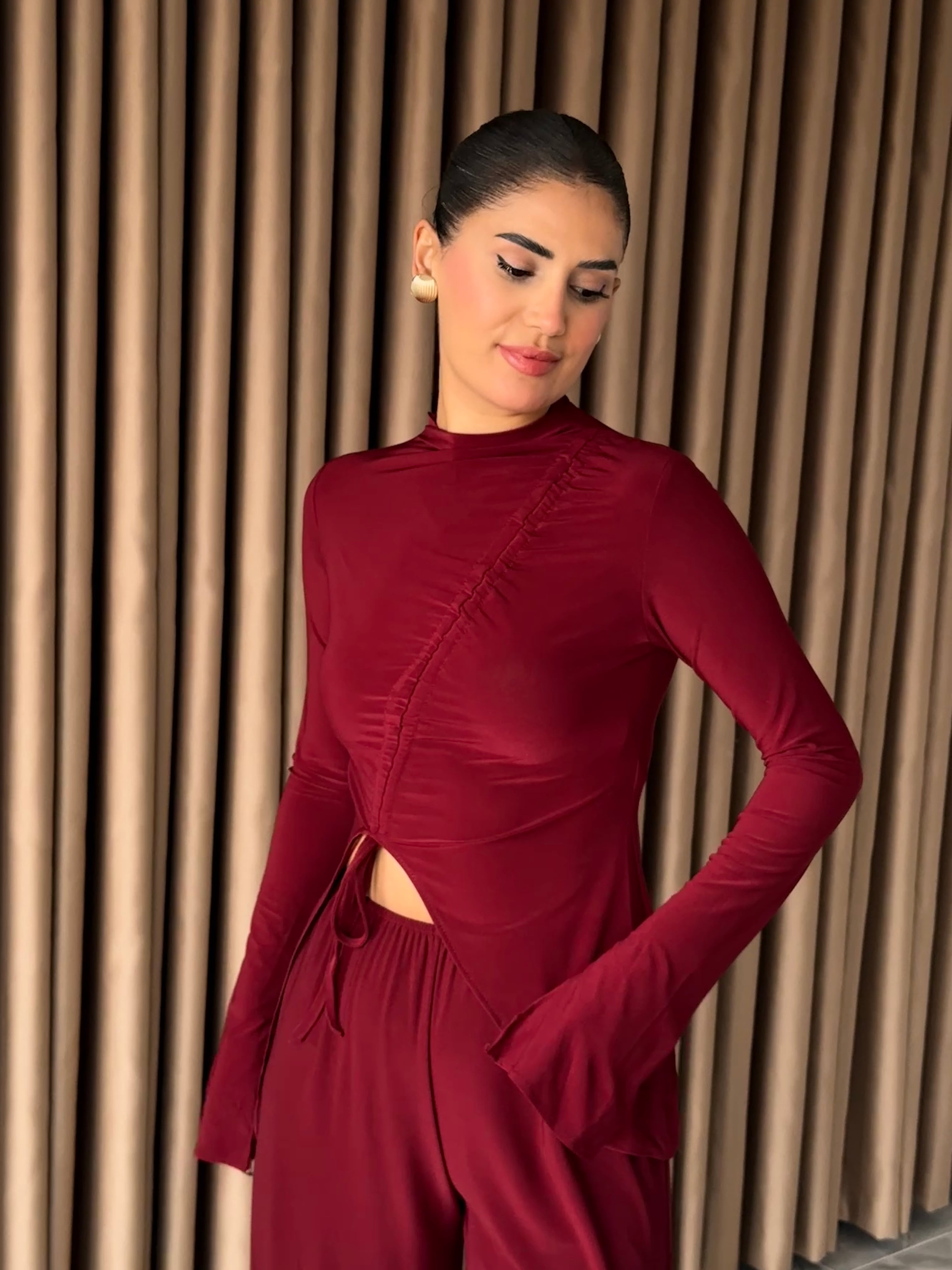 Büzgülü Bordo Takım