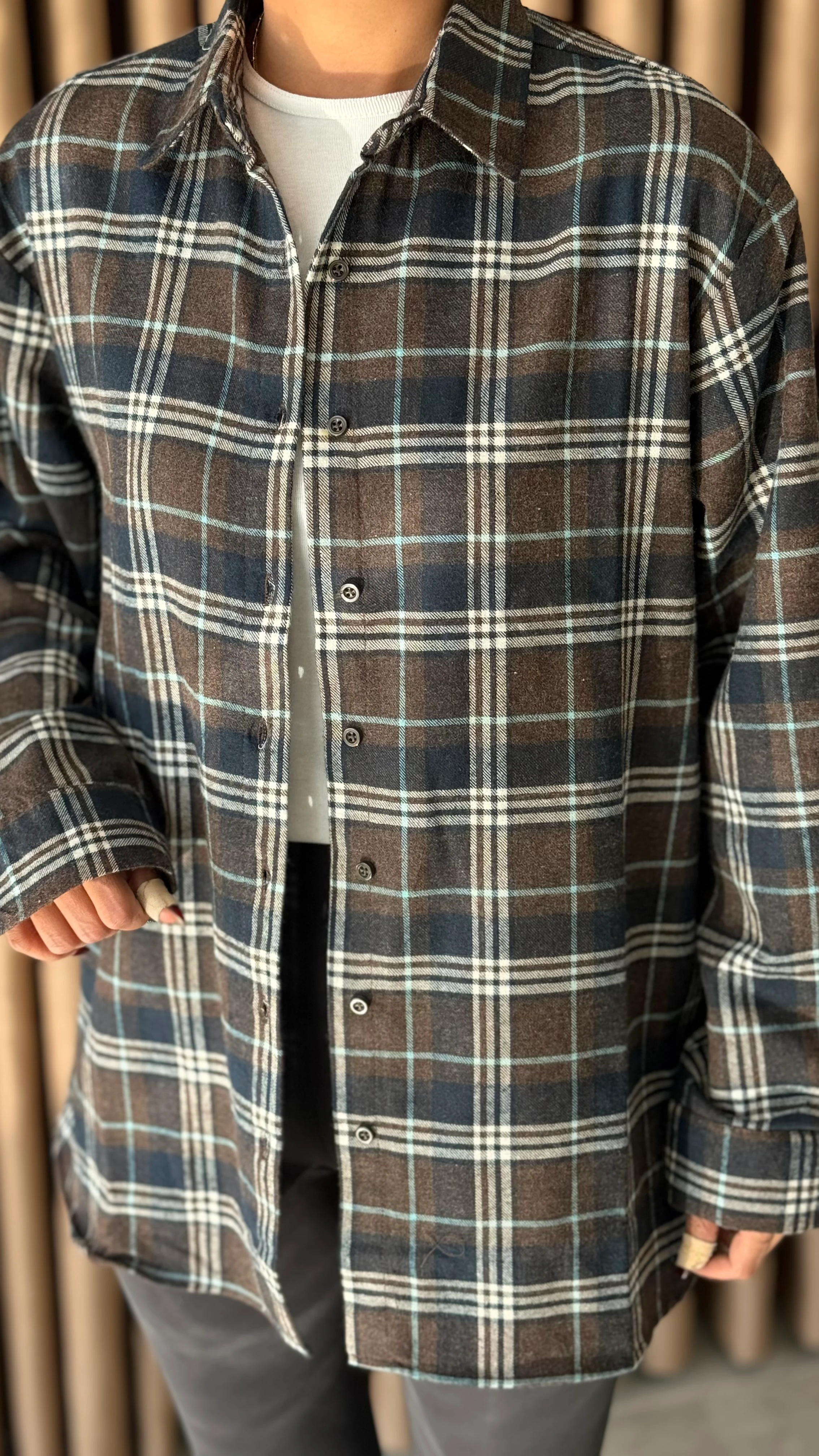 Lacivert Ekose Gömlek