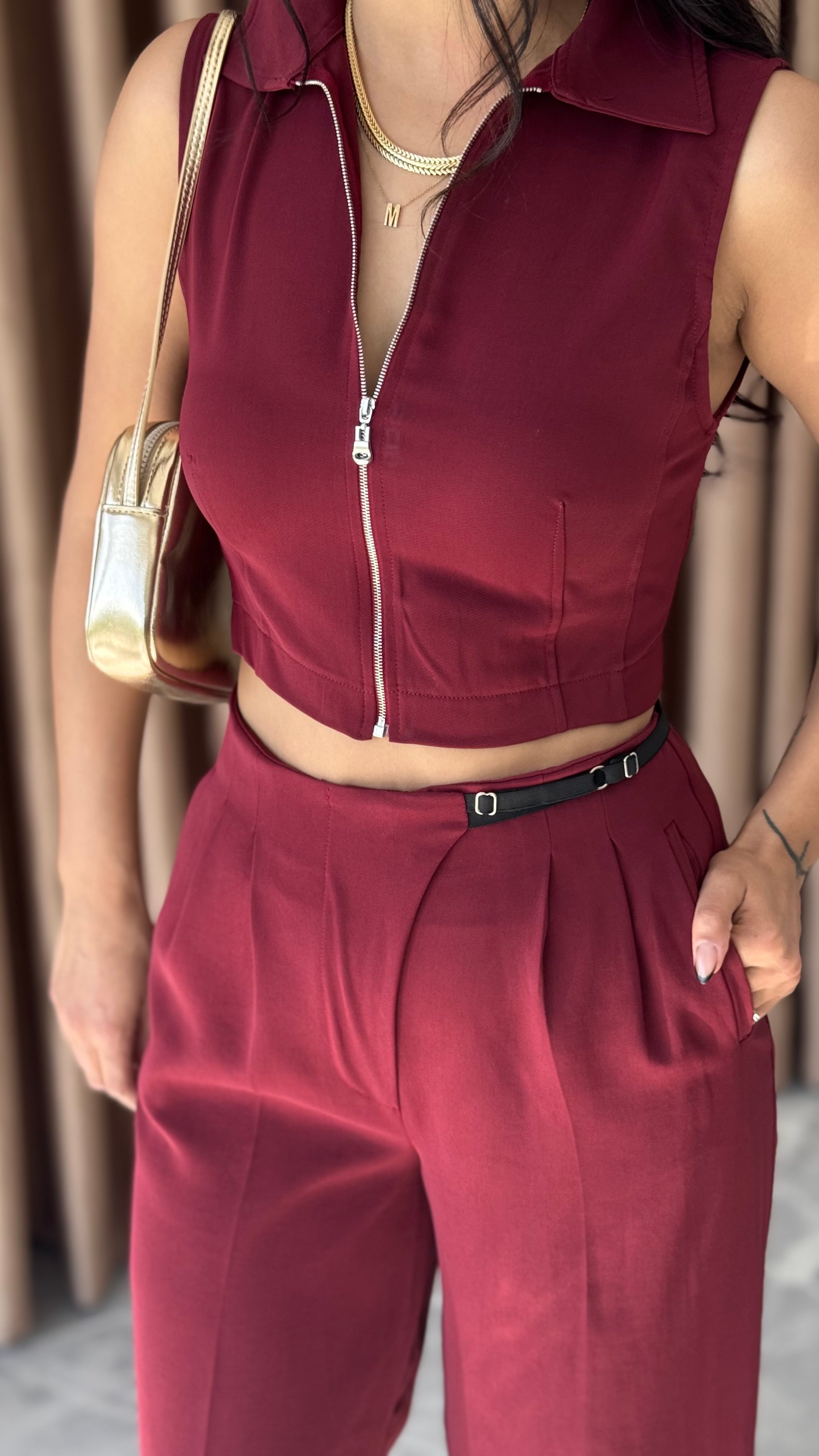BORDO FERMUAR YELEKLİ TAKIM