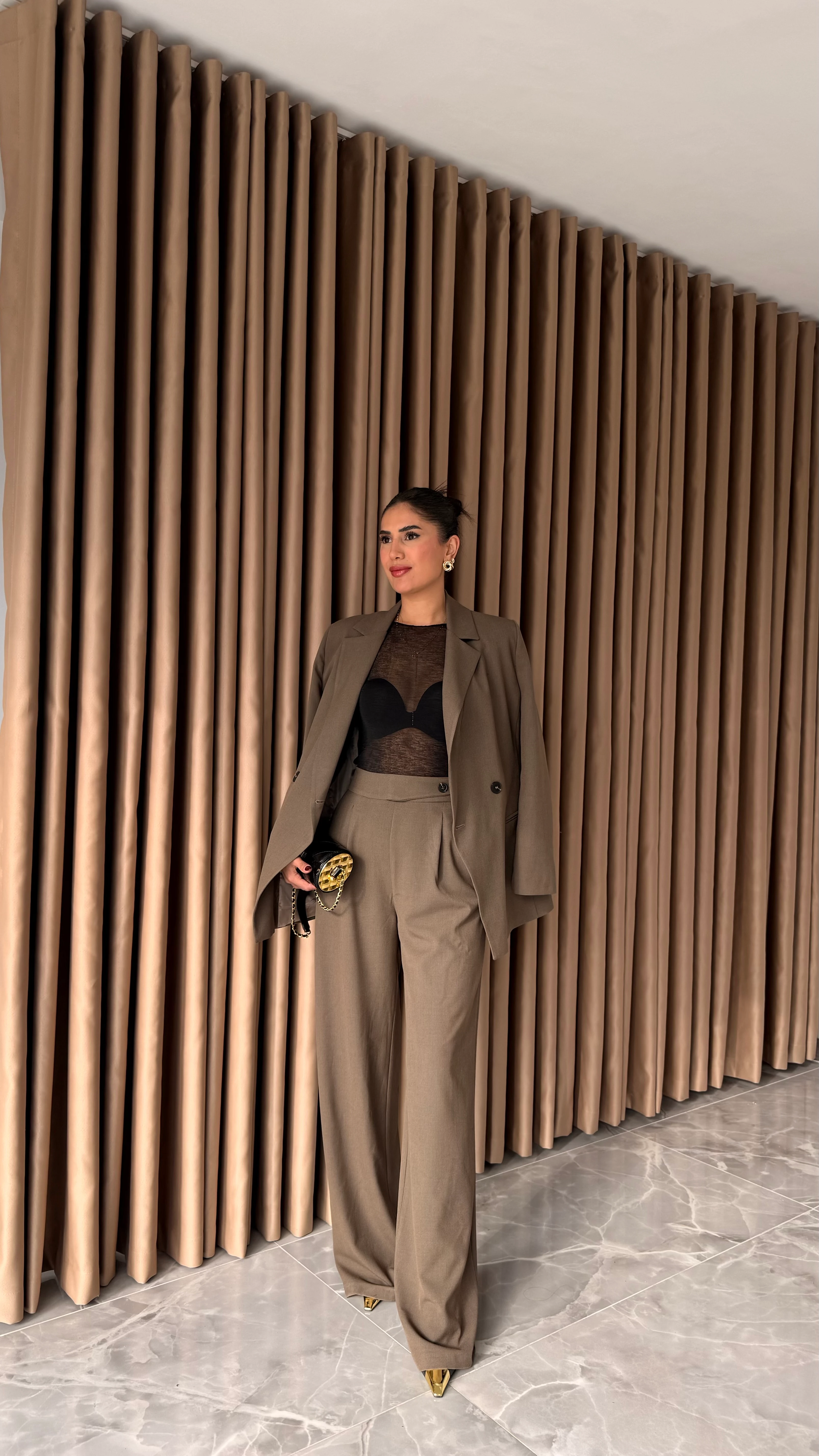 Klasik Düğmeli Blazer Ceket Pantolon Takım