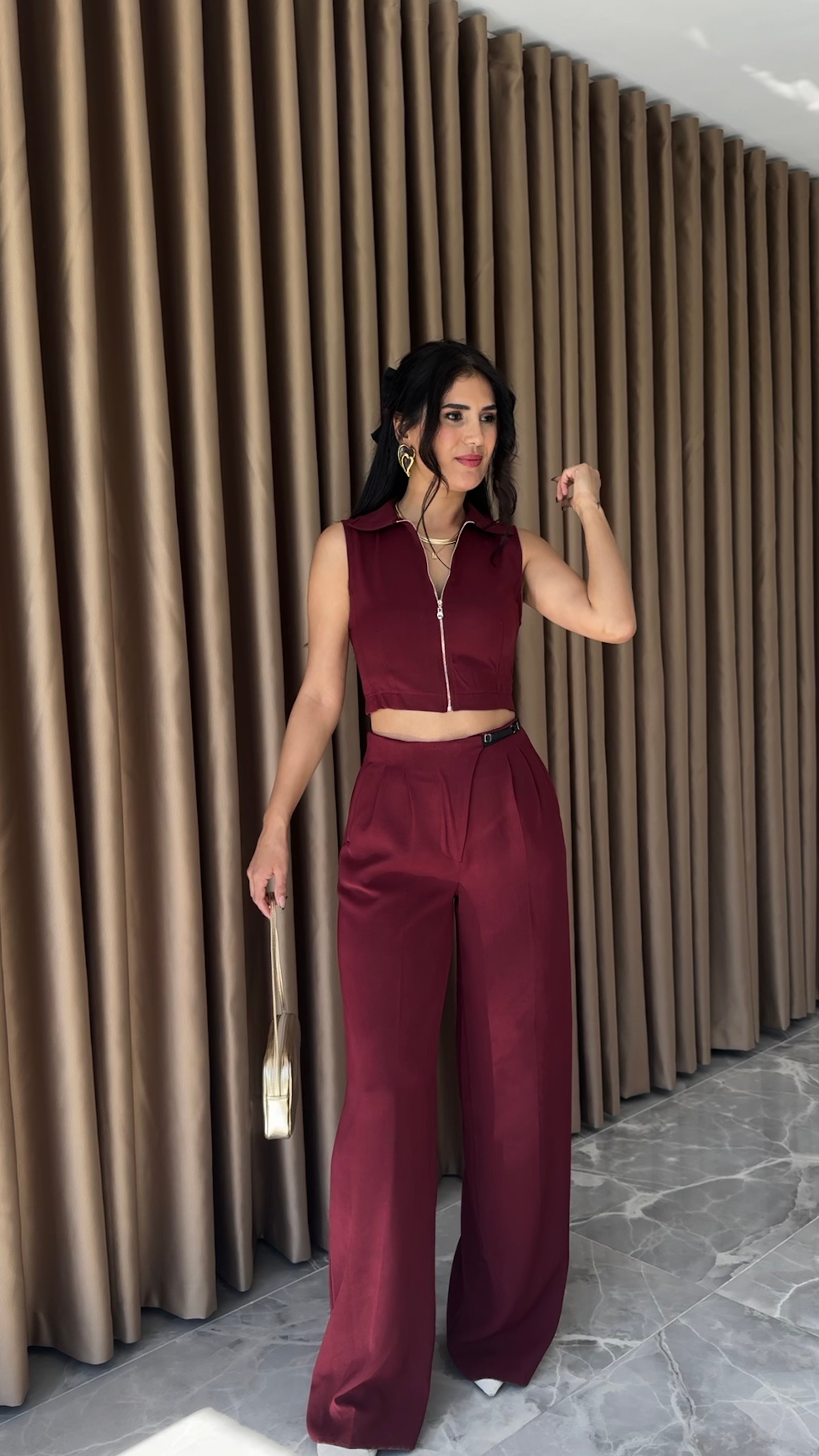 BORDO FERMUAR YELEKLİ TAKIM