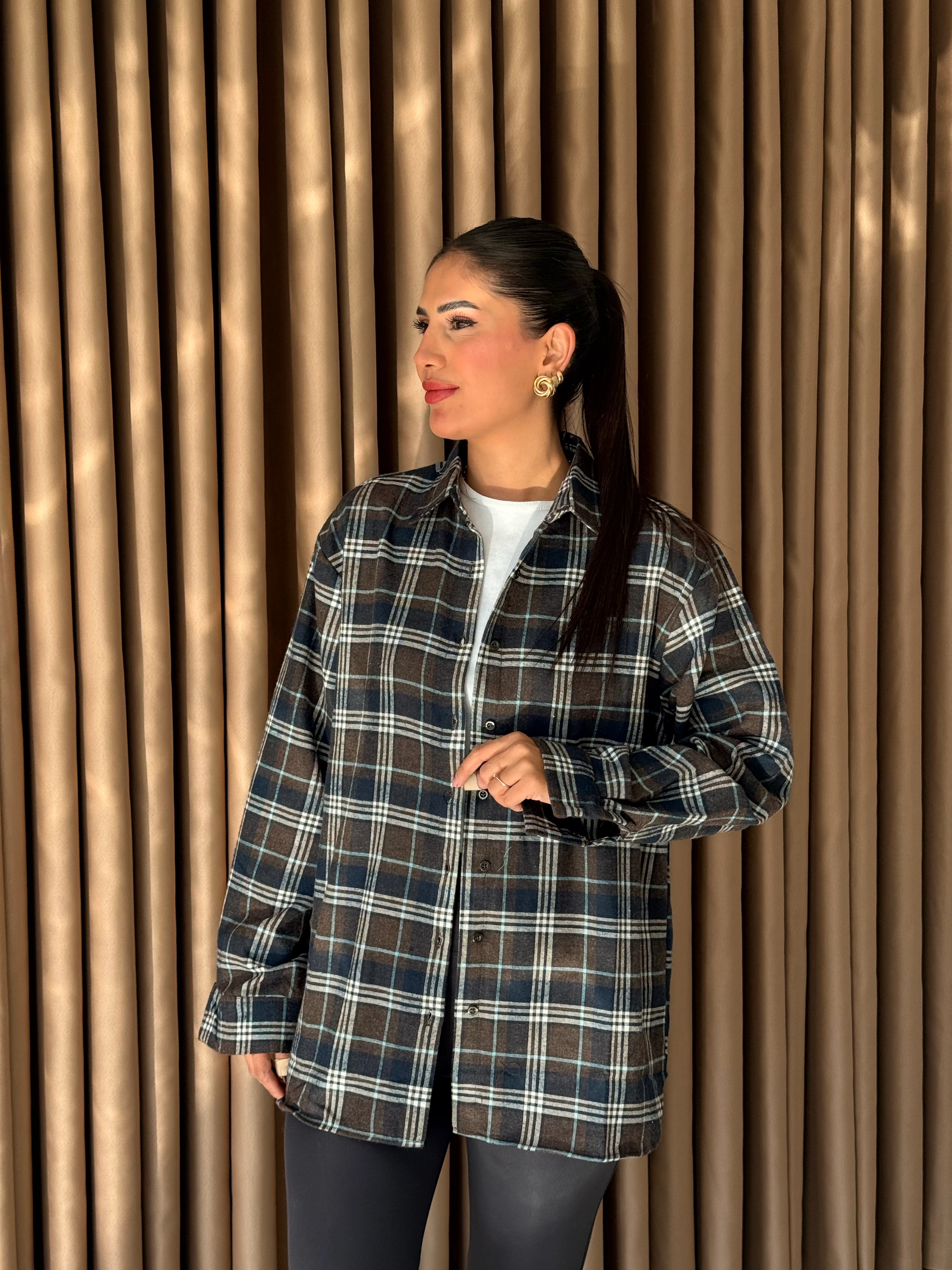 Lacivert Ekose Gömlek