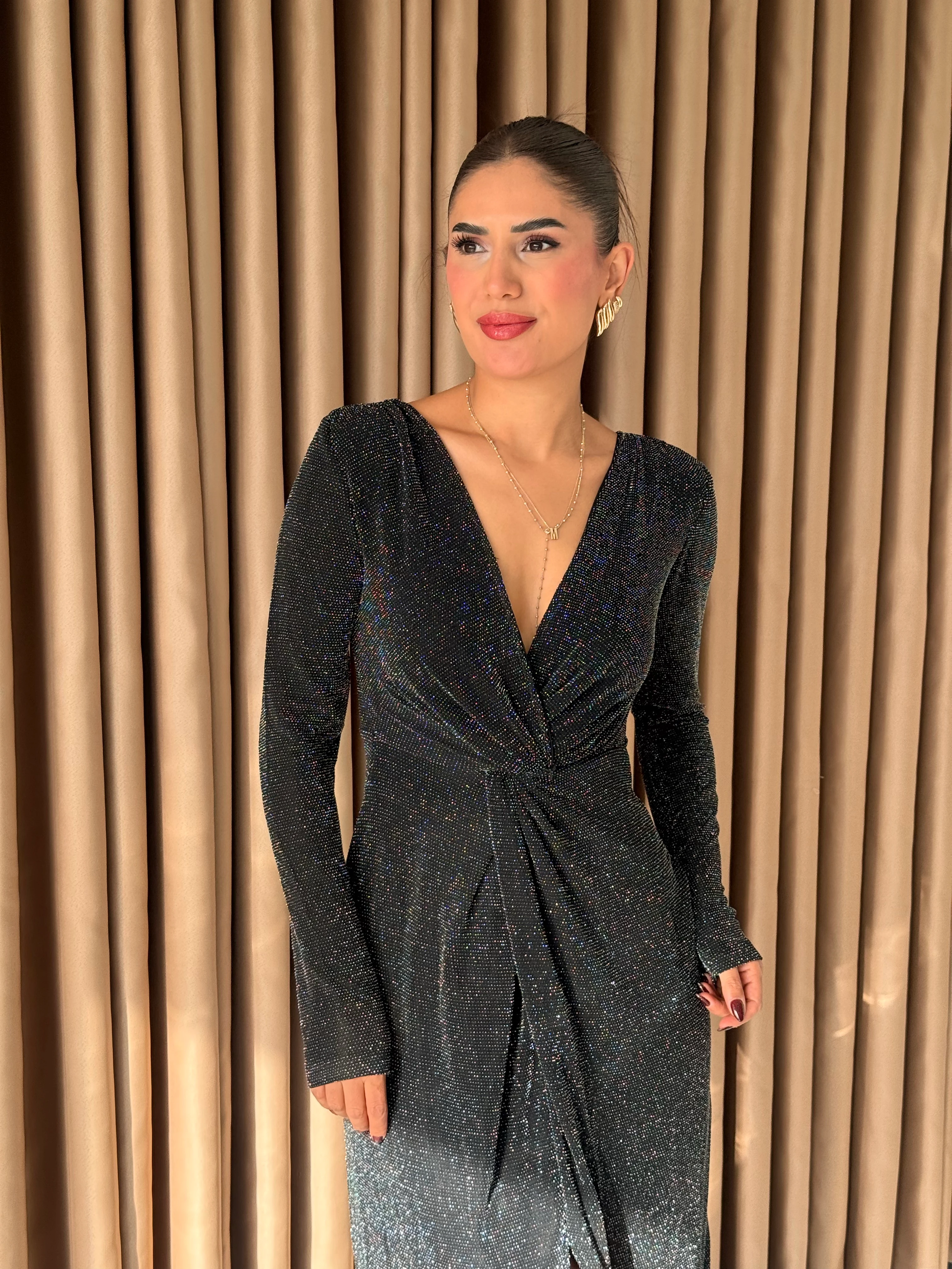 Simli Önü Düğüm Elbise