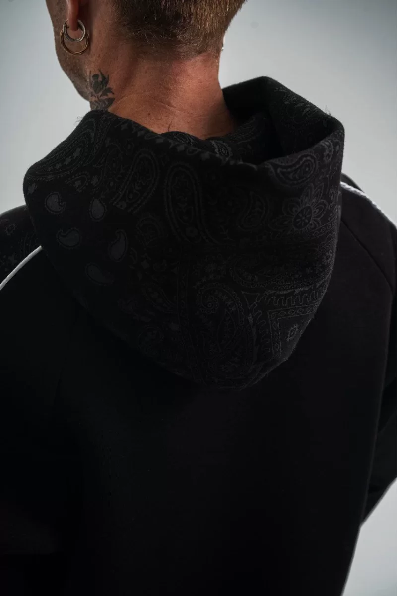 Uzun Kol Kapşonlu Ara Biyeli SweatShirt 