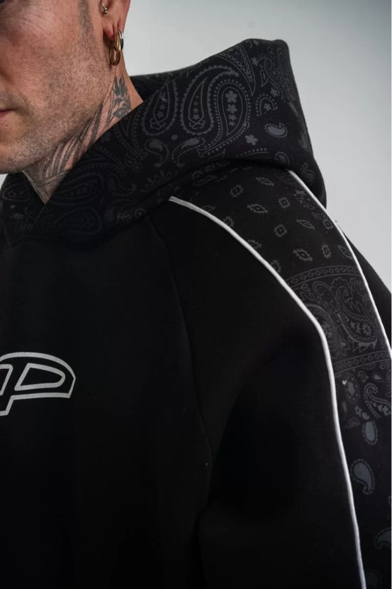 Uzun Kol Kapşonlu Ara Biyeli SweatShirt 