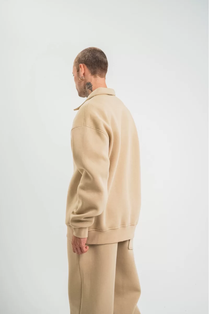 Unisex Double Oversize Patlı Yaka SweatShirt 