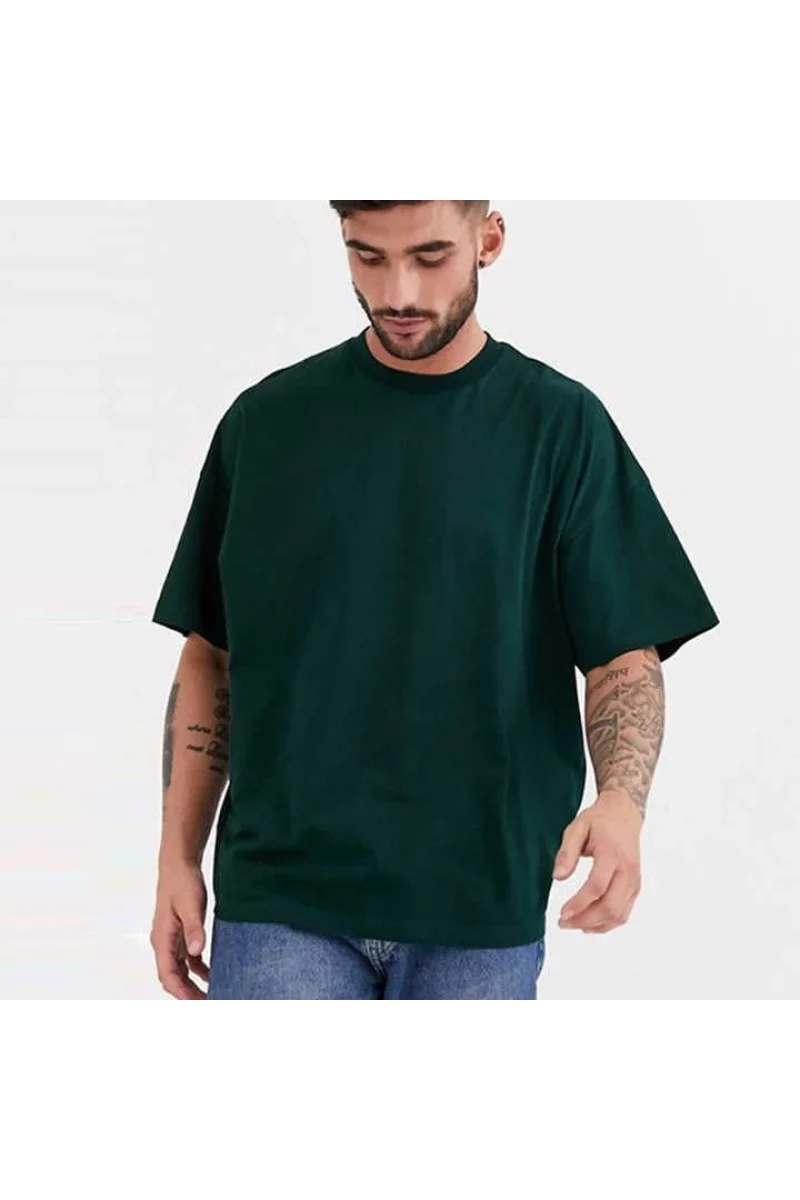 Unisex Basic Bisiklet Yaka Oversize T-Shirt