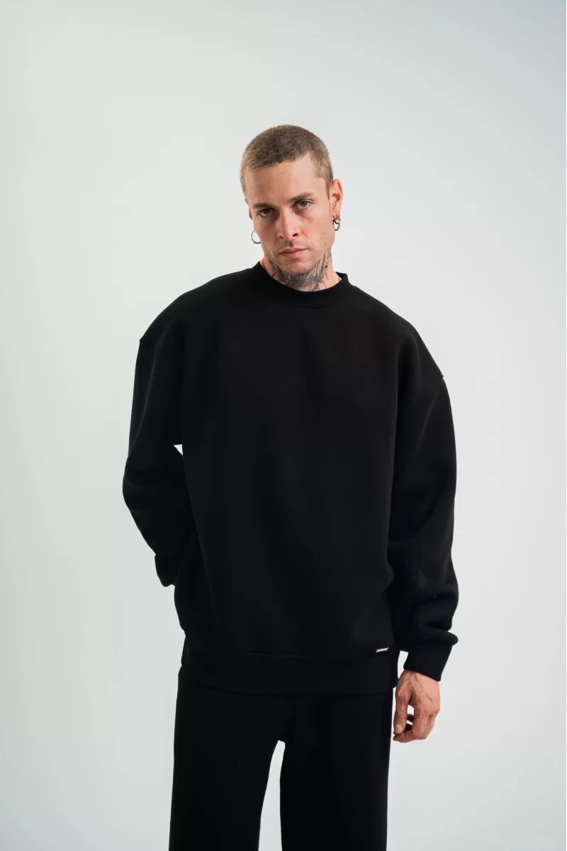 Uzun Kol Bisiklet Yaka Basic SweatShirt 
