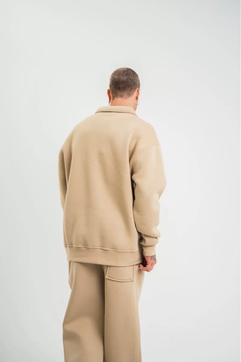 Unisex Double Oversize Patlı Yaka SweatShirt 