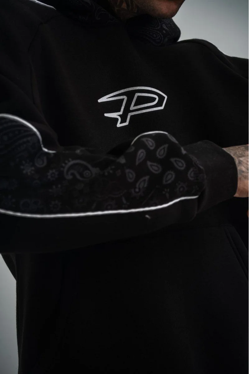 Uzun Kol Kapşonlu Ara Biyeli SweatShirt 