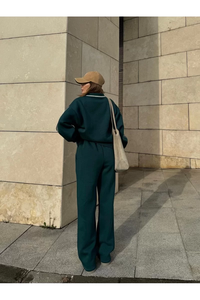 Üç İplik Yakalı Sweat Baggy Pantalonlu Takım 