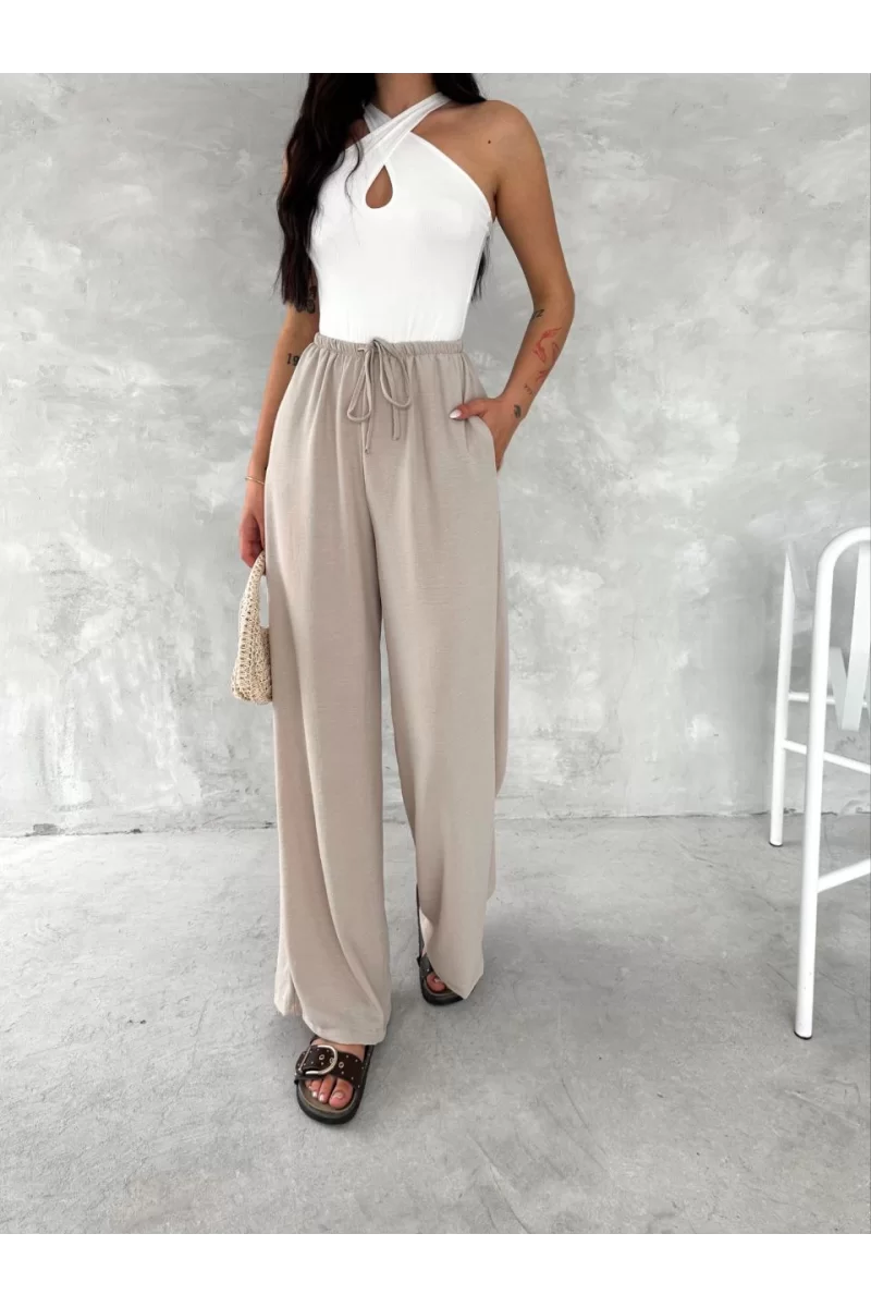 Ayrobin Oversize Kadın Pantalon - Bej