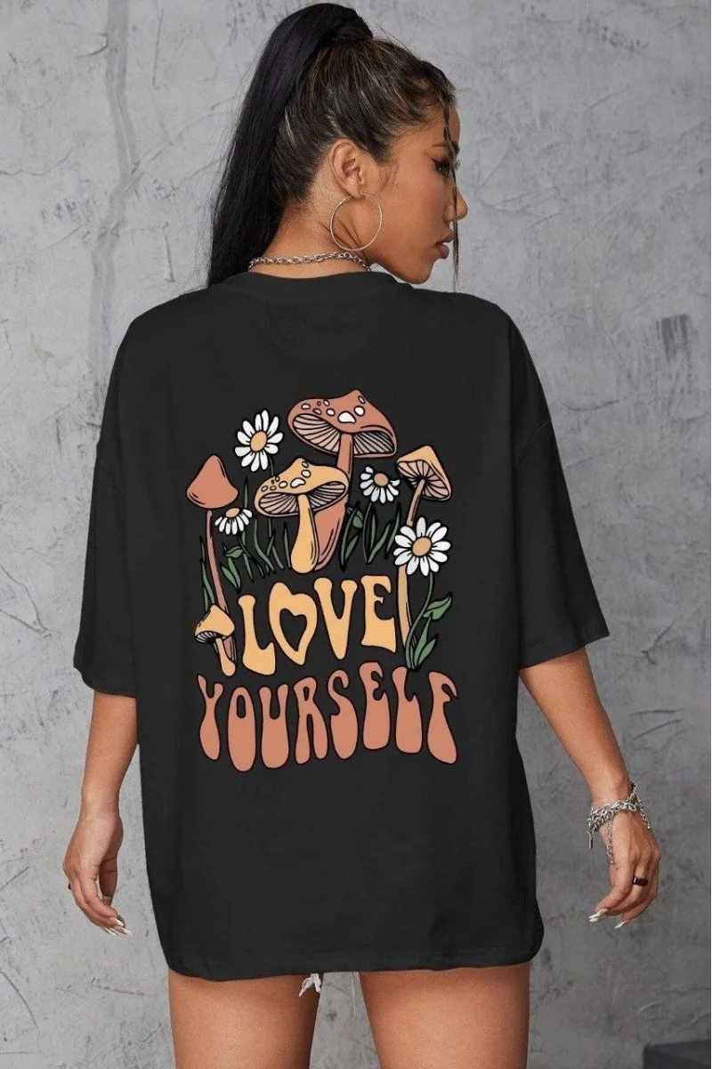 Unisex Baskılı Oversize T-Shirt