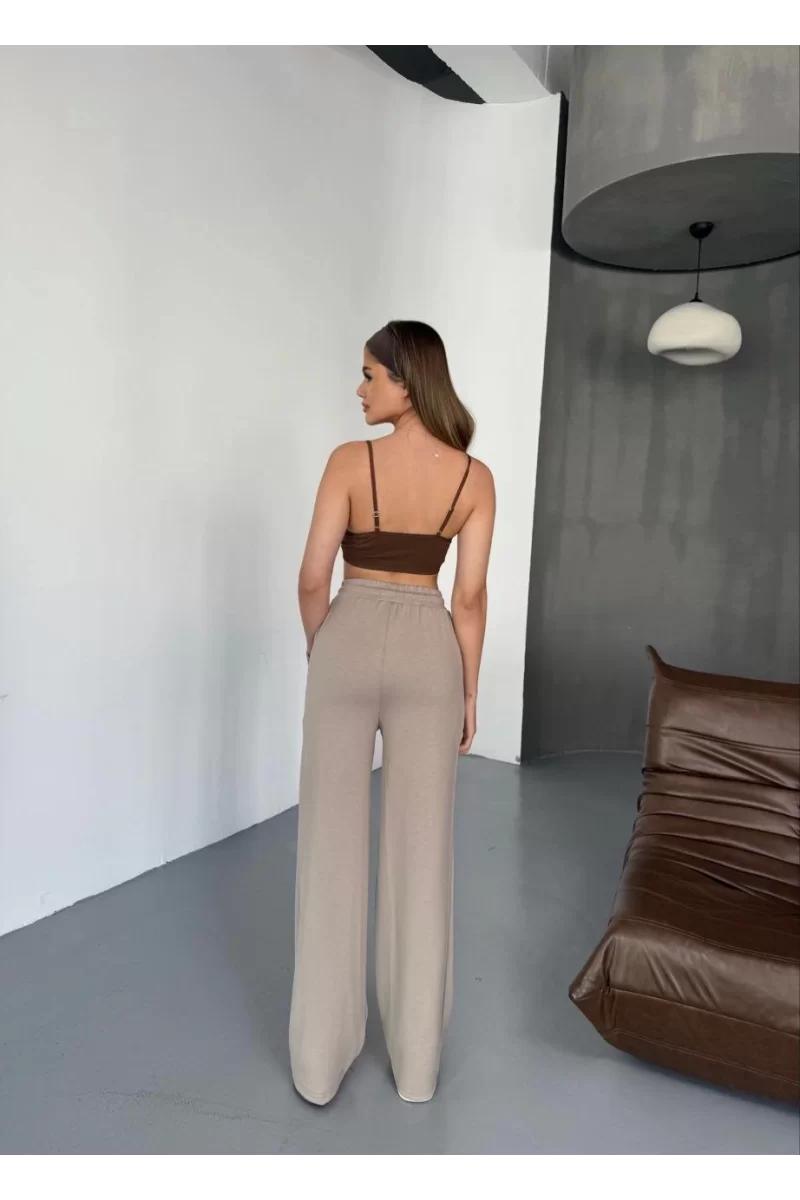 Osy Modal Yumuşak Dokulu Kumaş Nakış işlemeli Rahat Bol Paça Eşofman Pantalon