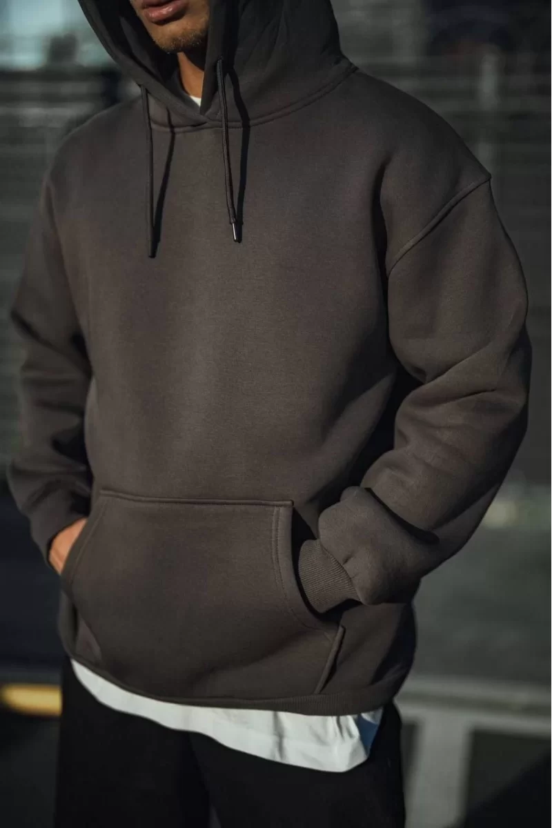 Üç İplik Penye Kapşonlu Basic SweatShirt 
